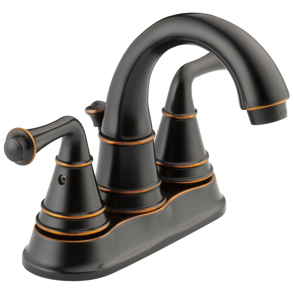 Peerless Oil Rubbed Bronze 2 Handle 4 In Centerset Watersense High Arc Bathroom Sink Faucet With 6607