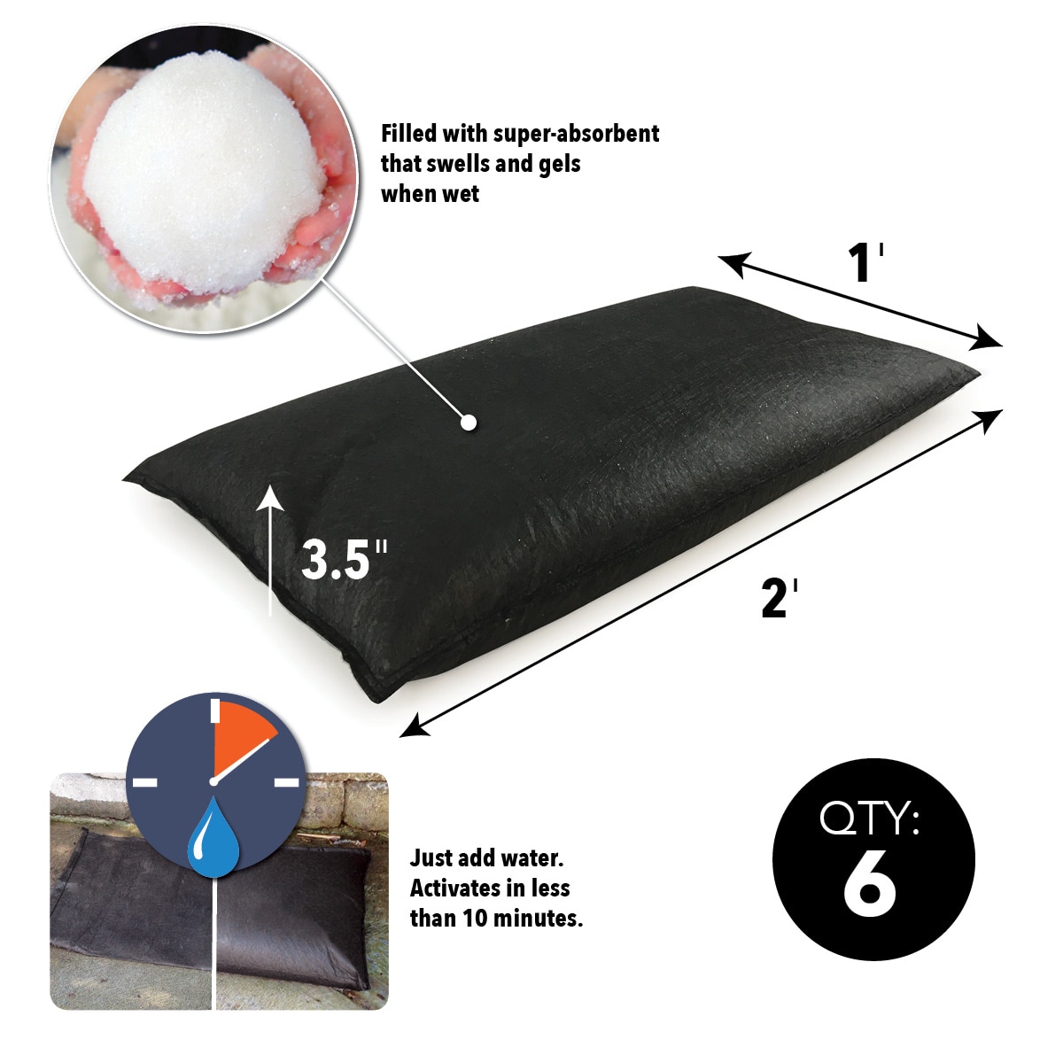 Quick Dam 204-in L x 6-in W Self-inflating Flood Barrier in the