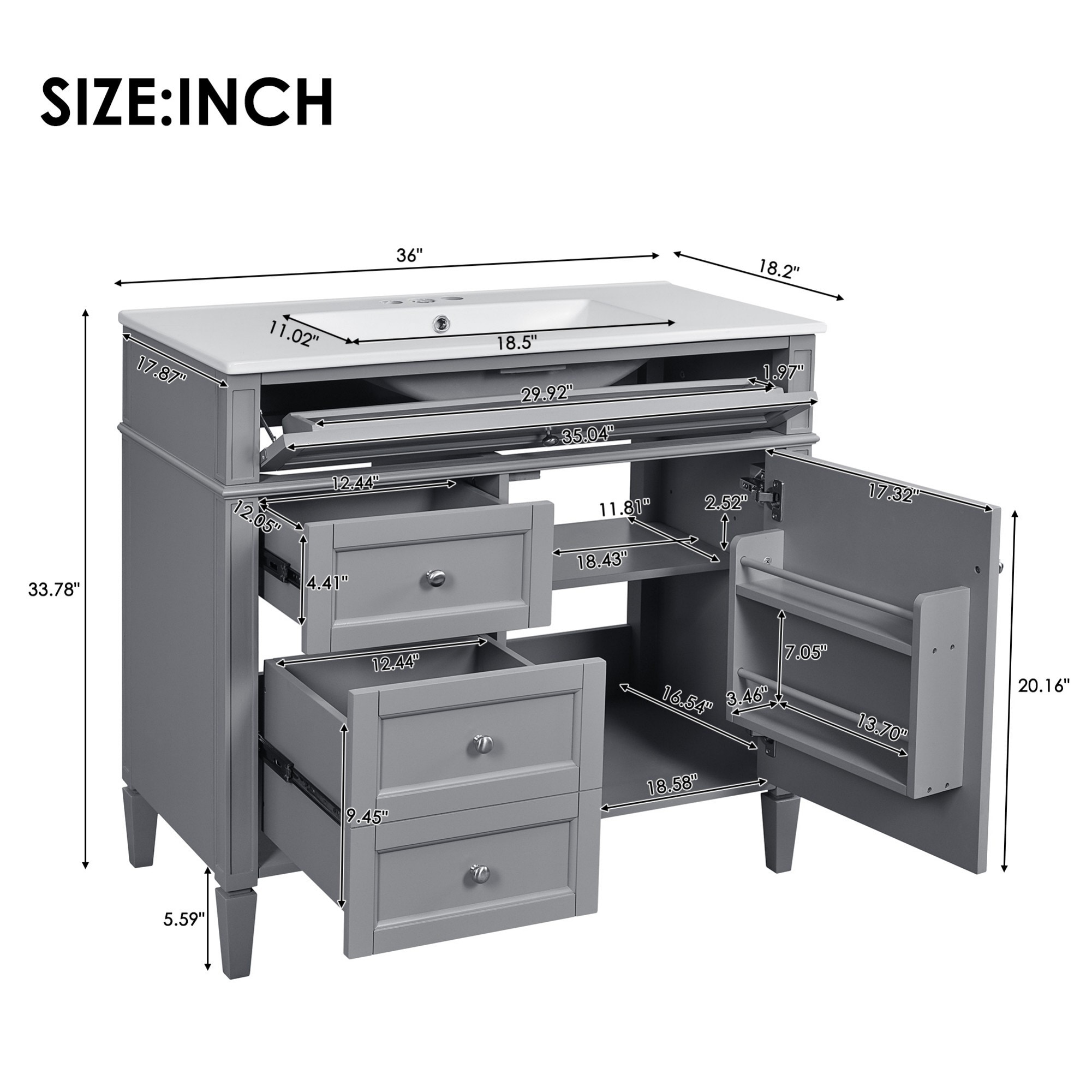 Siavonce ZX-A9F5U Bath-Vanity-Combo - View #3