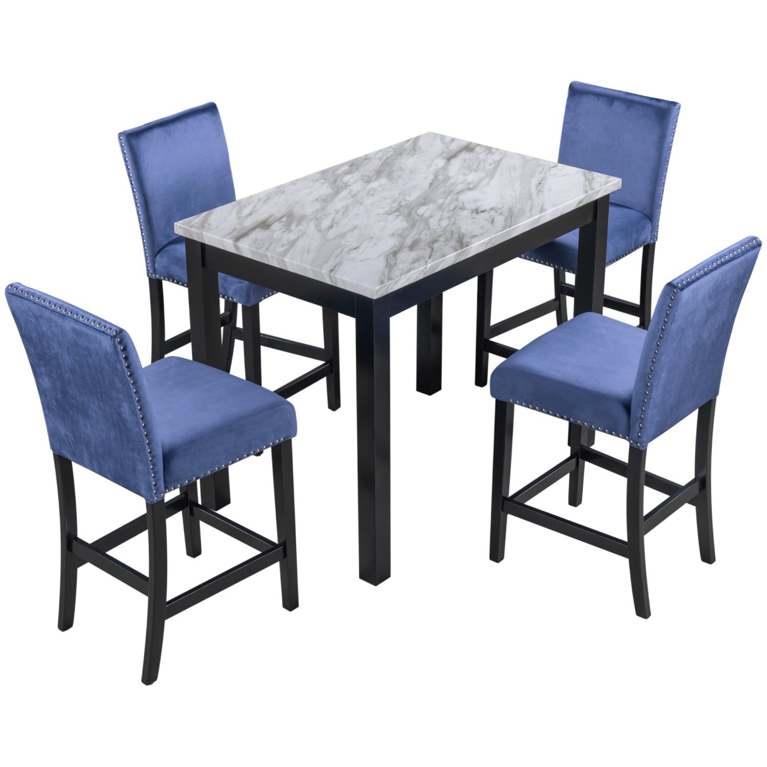 JASMODER SH000192AAP Gray Contemporary/Modern Dining Room Set with Rectangular Table (Seats 4)