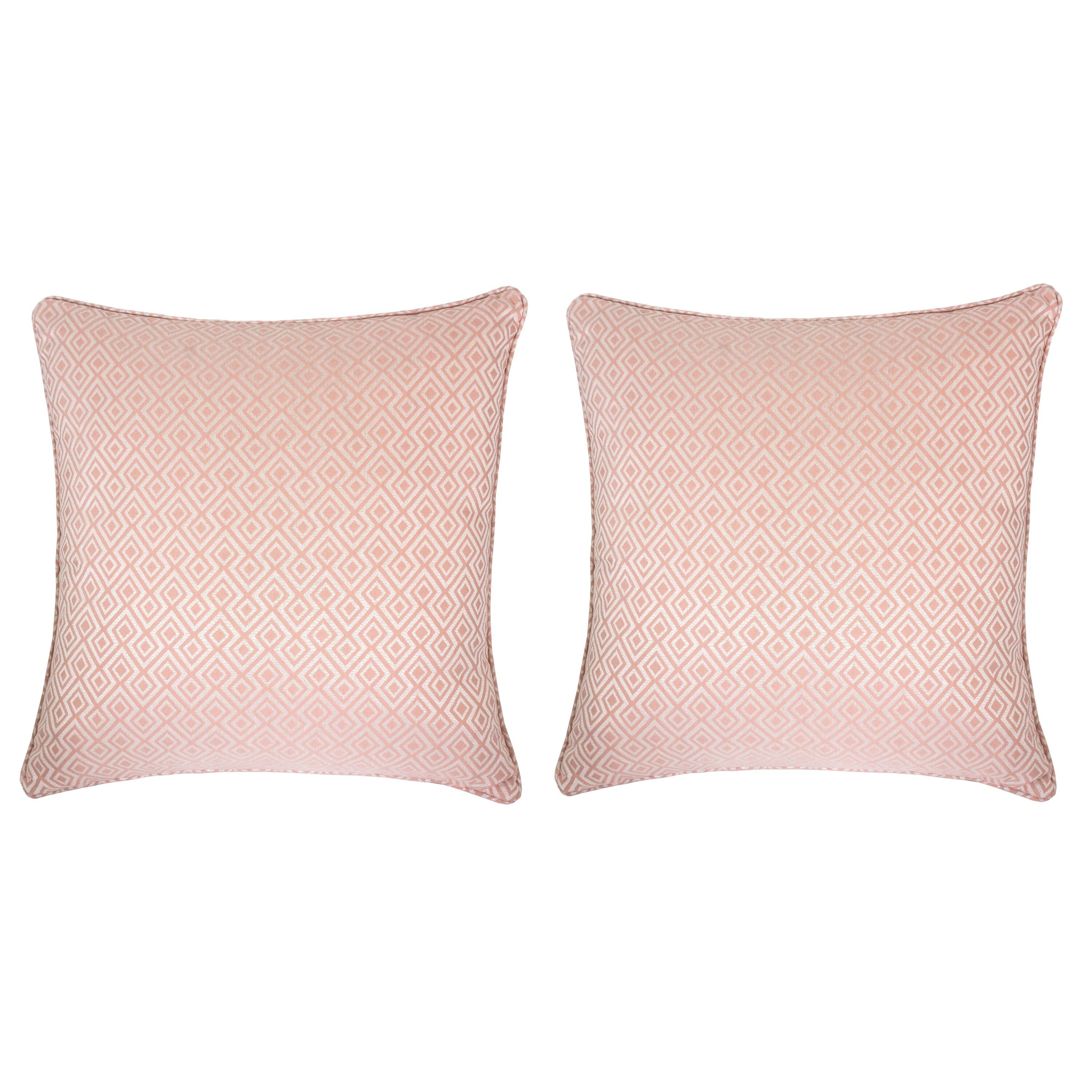 LuXeo 2 -Piece 20-in x 20-in Rose-Pink Square Indoor Decorative Pillow