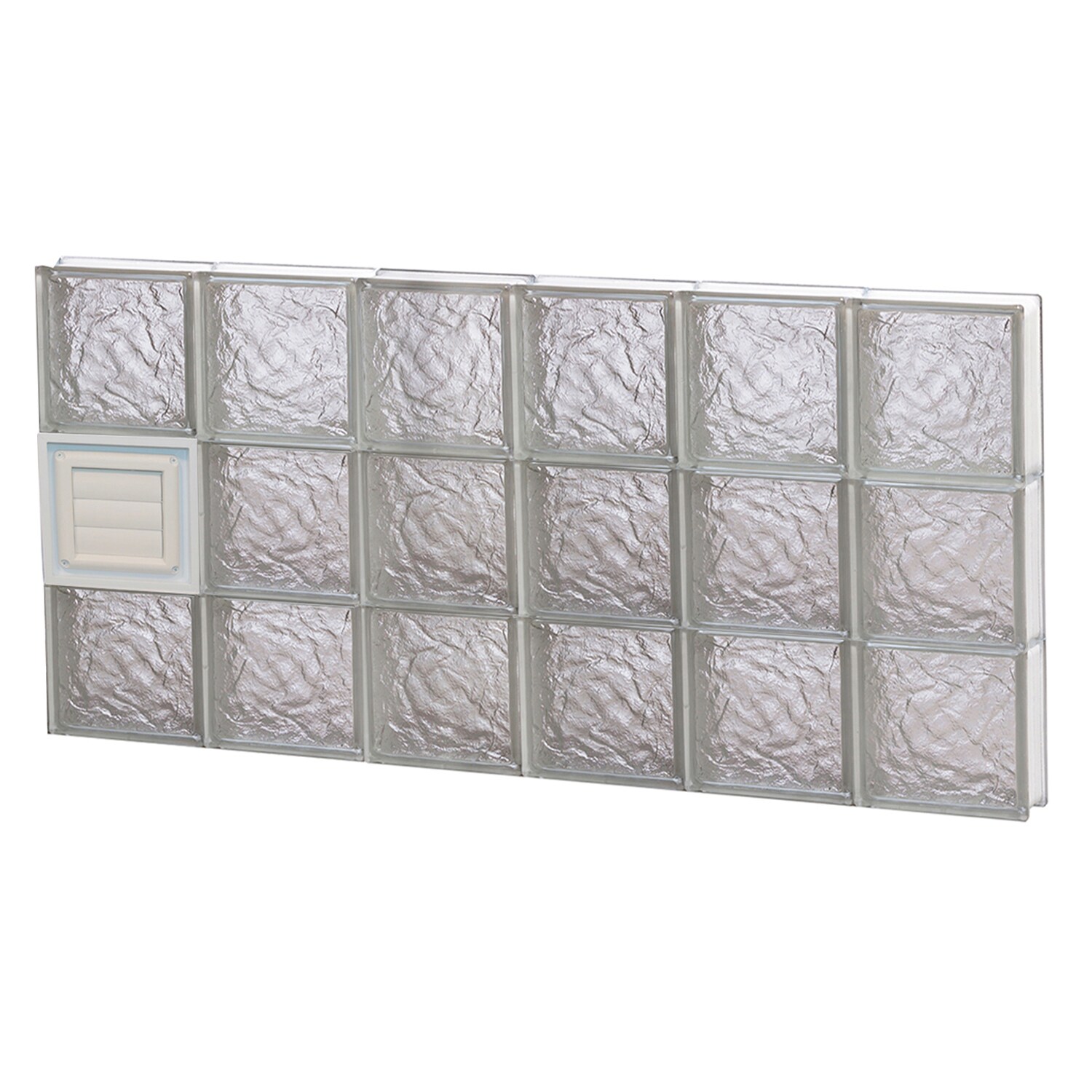 REDI2SET D4824IS Ice Glass 46-1/2-in x 23-1/4-in Frameless Replacement Dryer vent Glass Block Window