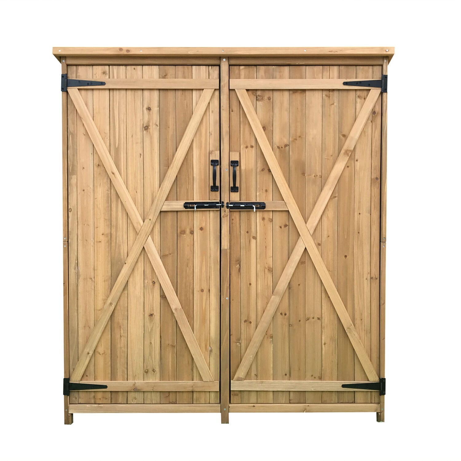 Hanover HANWS0101-NAT 5-ft x 2-ft Flat Style Wood Outdoor Storage Shed with 2 Doors