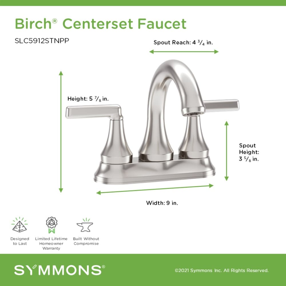 Symmons SLC5912STNPP Lavatory-Faucets - View #3