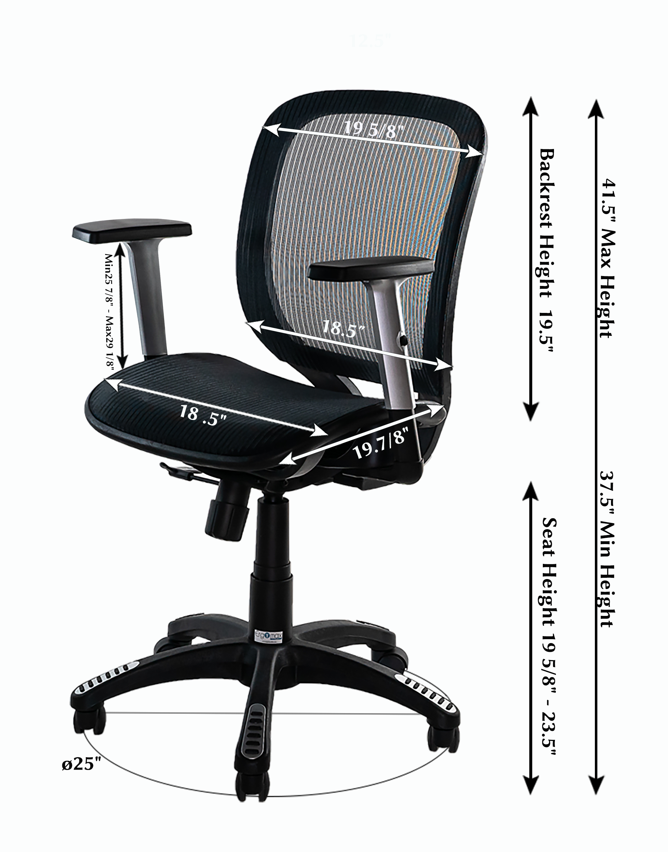 XBrand MSH102BK Office-Chairs - View #6