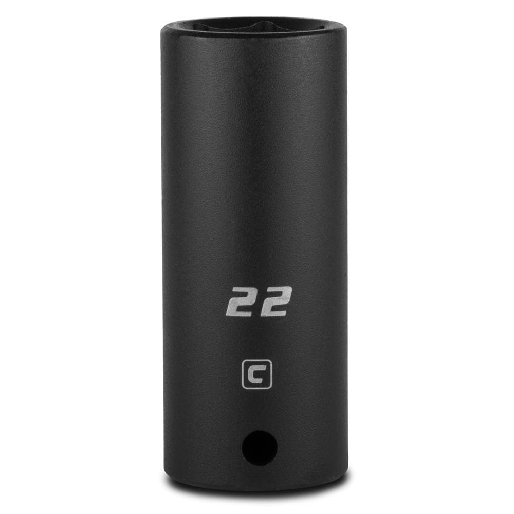 Capri Tools CP55222 Metric 1/2-in Drive 22mm 6-point Impact Socket Individual