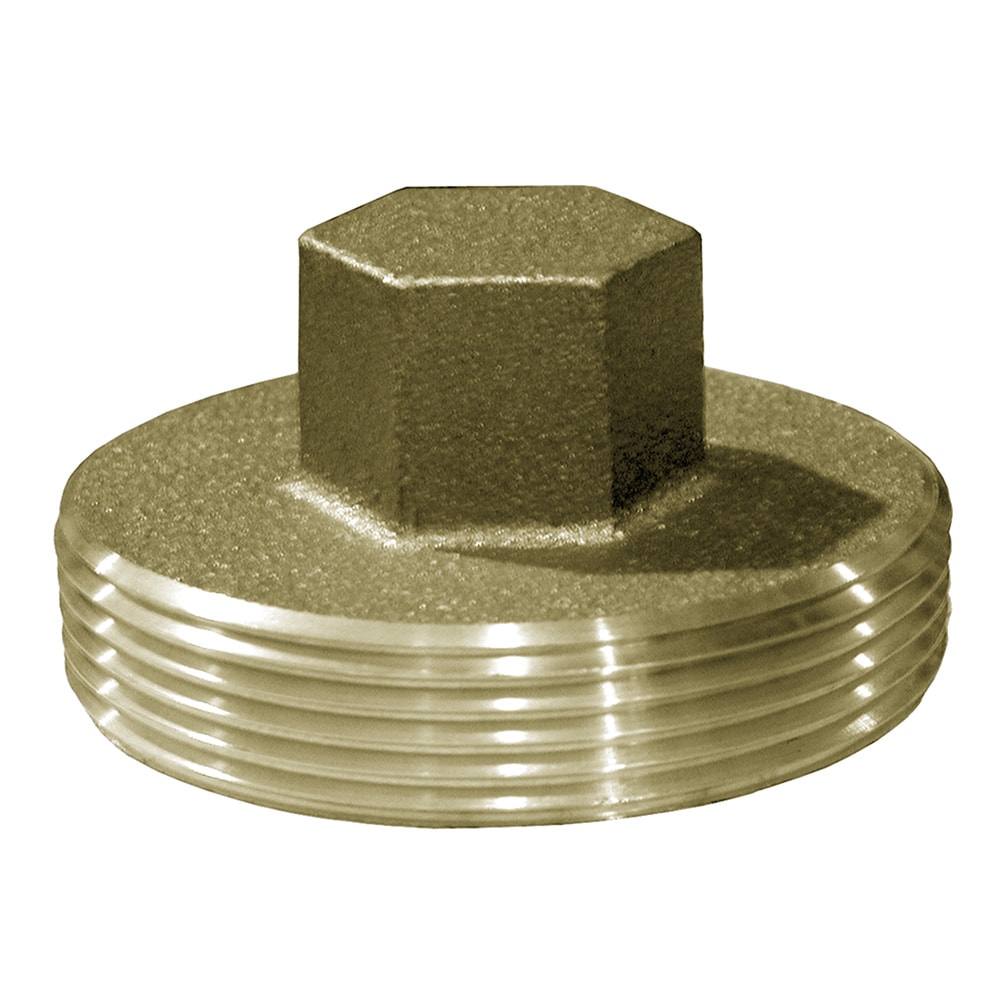 Jones Stephens P52400 4 in. Raised Head Heavy Pattern Brass Cleanout Plug 4-3/8 in. OD for DWV