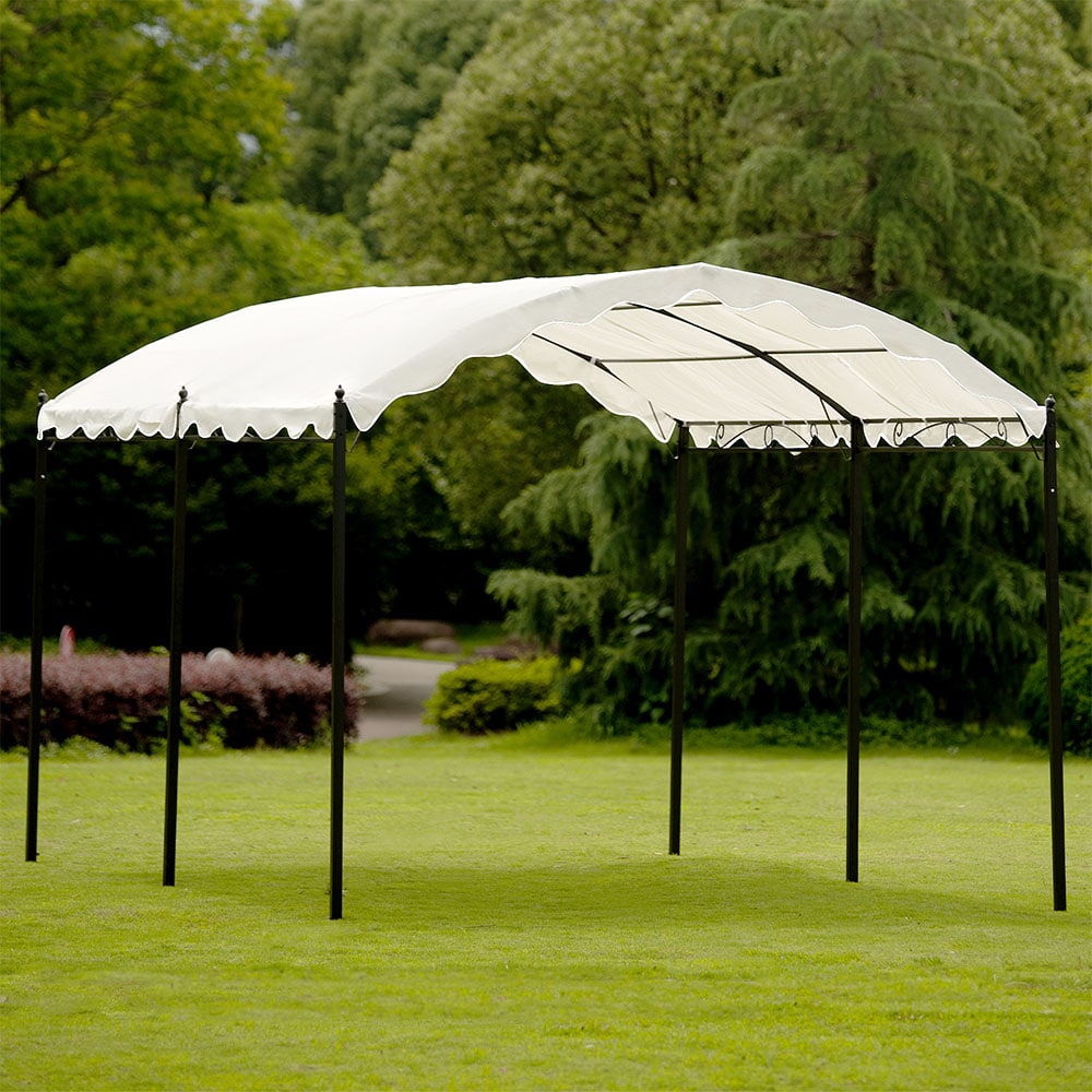 VEIKOUS 10-ft W x 15-ft L x Grey Metal Carport