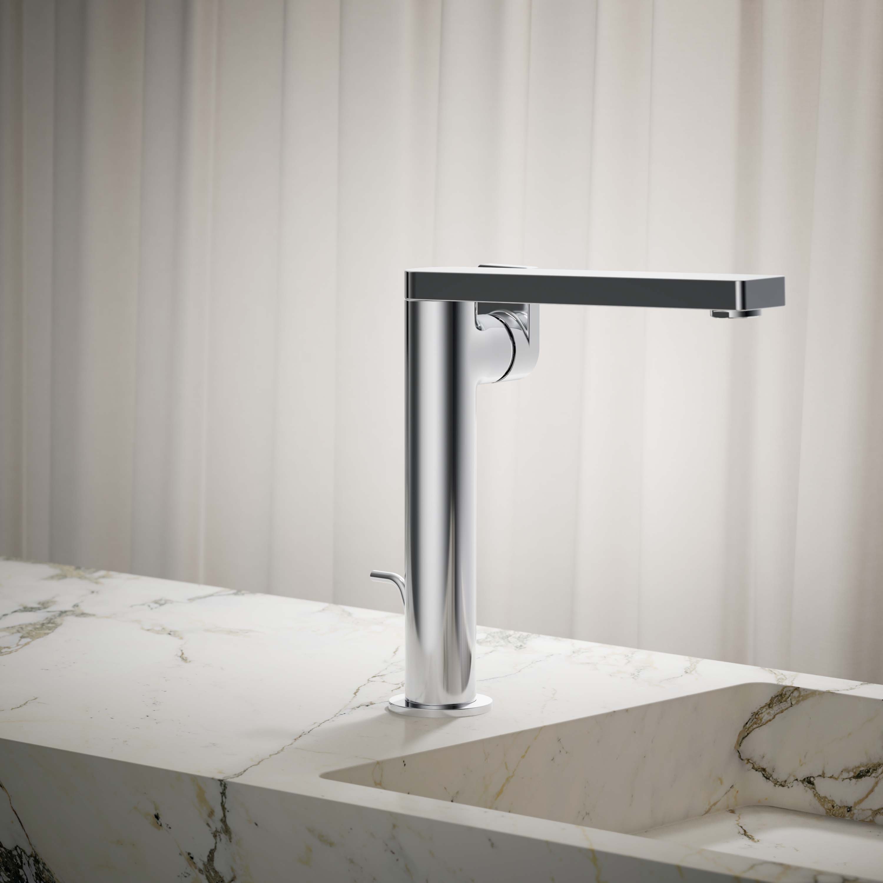 KOHLER 73168-4-CP Composed Polished Chrome 1-handle Low-arc Commercial/Residential Handle with Drain