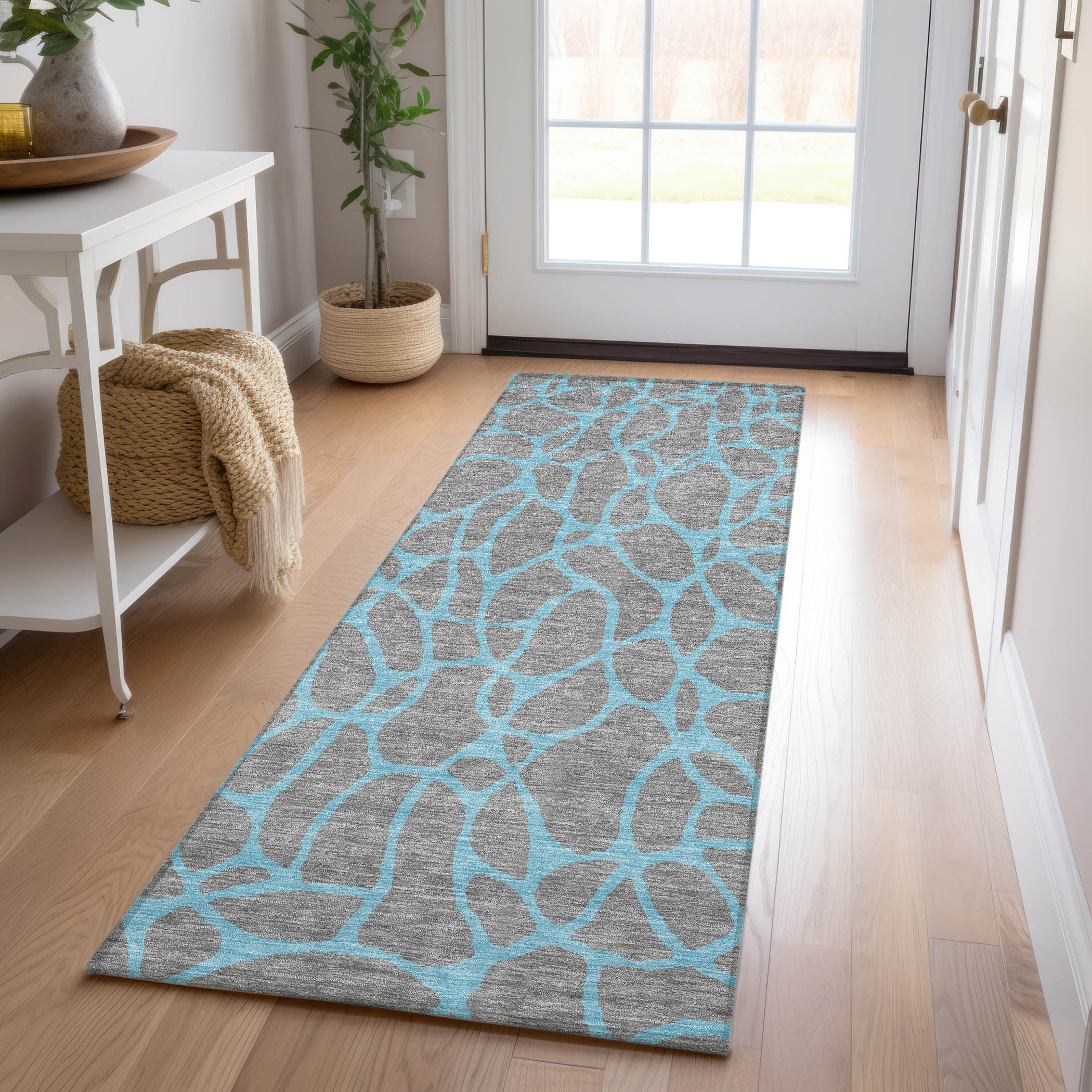 Addison Rugs ACN1023GY2X8 Chantille ACN1023GY 2 x 7 (ft) Polyester Gray Rectangular Indoor/Outdoor Geometric Machine washable Runner rug