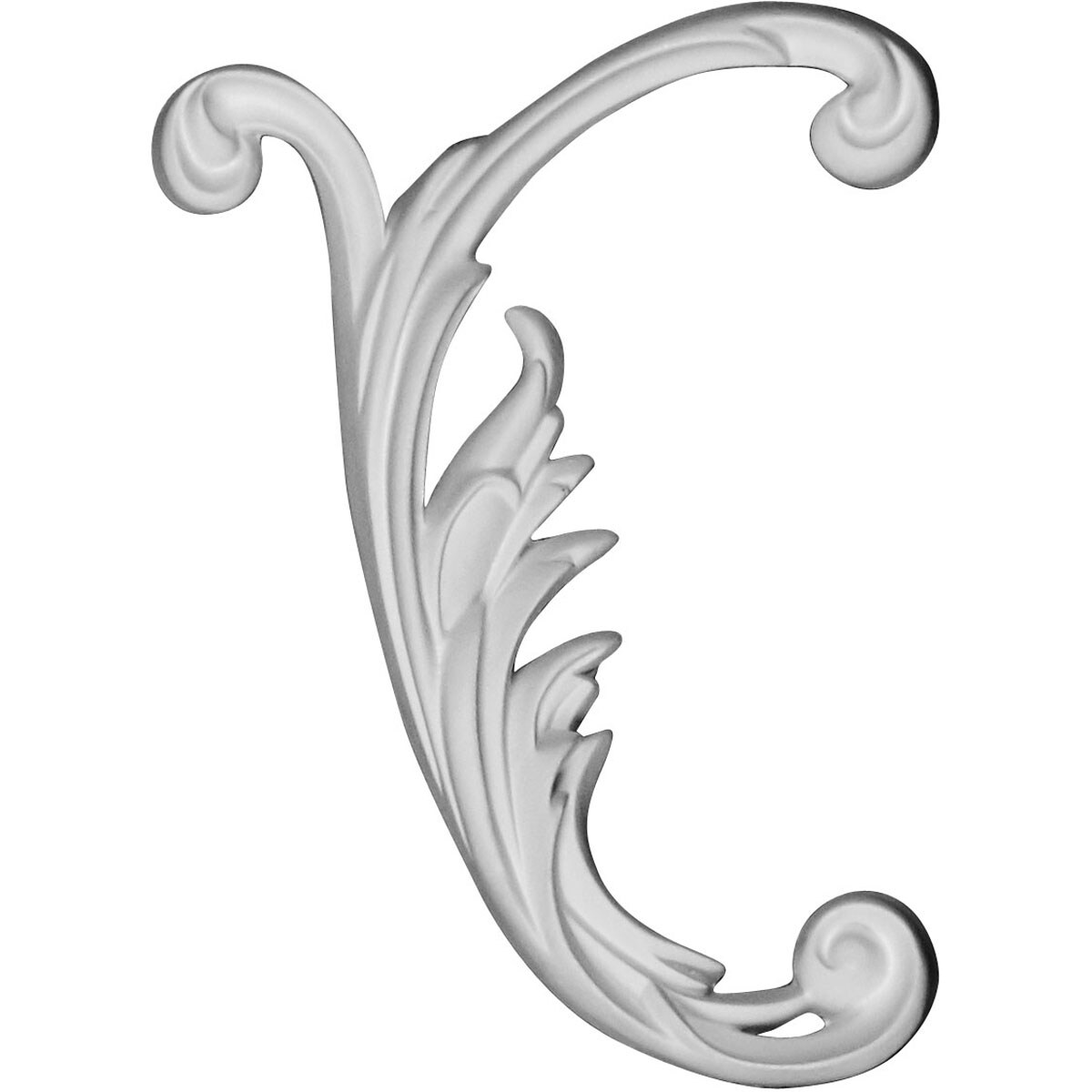 Ekena Millwork ONL06X07X01ME-L Medway Scroll, Left 5.875-Inches W x 6.75-Inches H Leaf Primed Applique