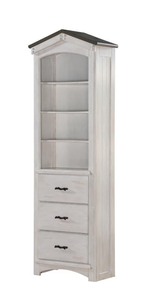 ACME FURNITURE Tree House Weathered White and Washed Gray Wood 4-Shelf  Bookcase (24-in W x 78-in H x 14-in D)