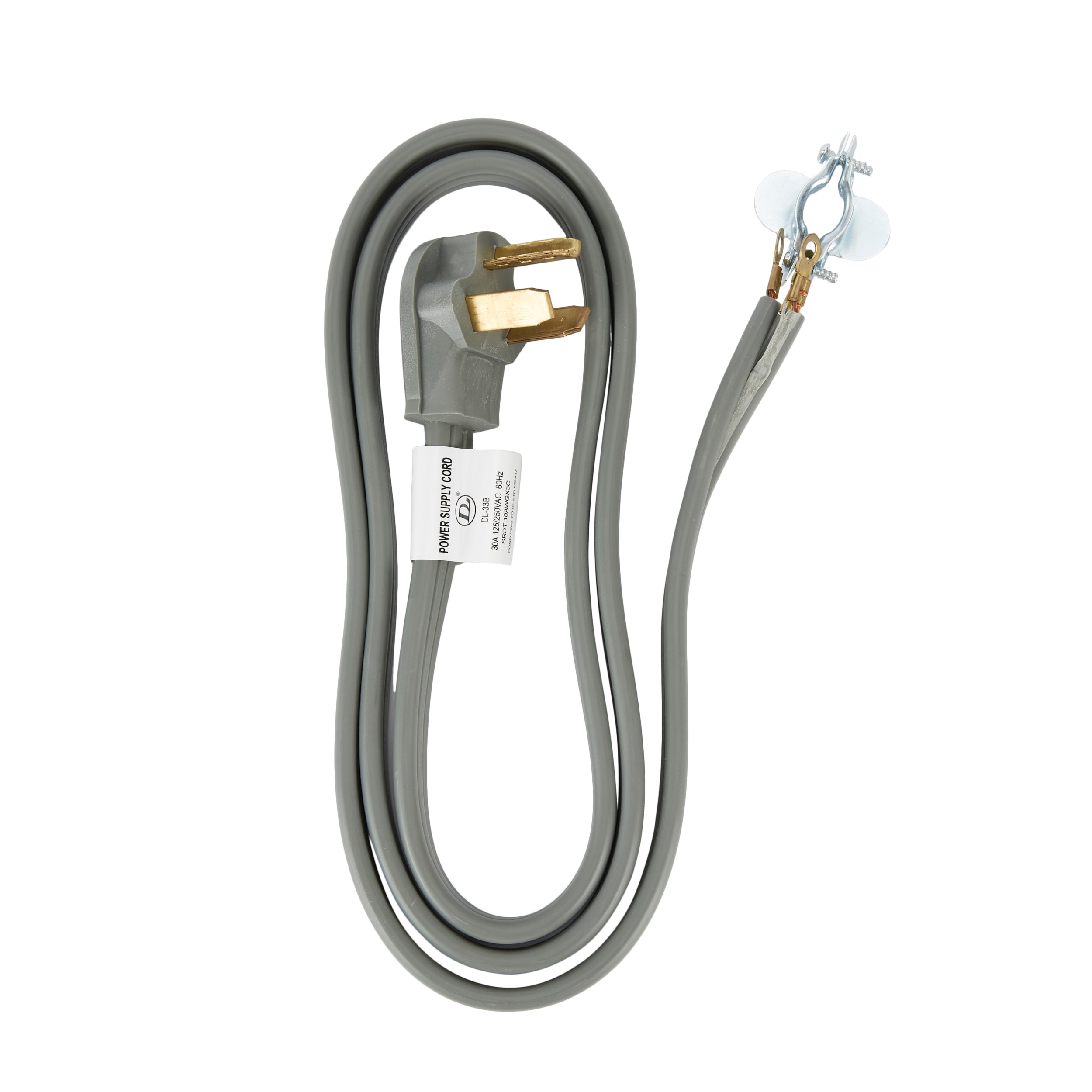 Bergen Industries 6-ft 30-Amp 3-Prong Gray Dryer Appliance Power Cord ...