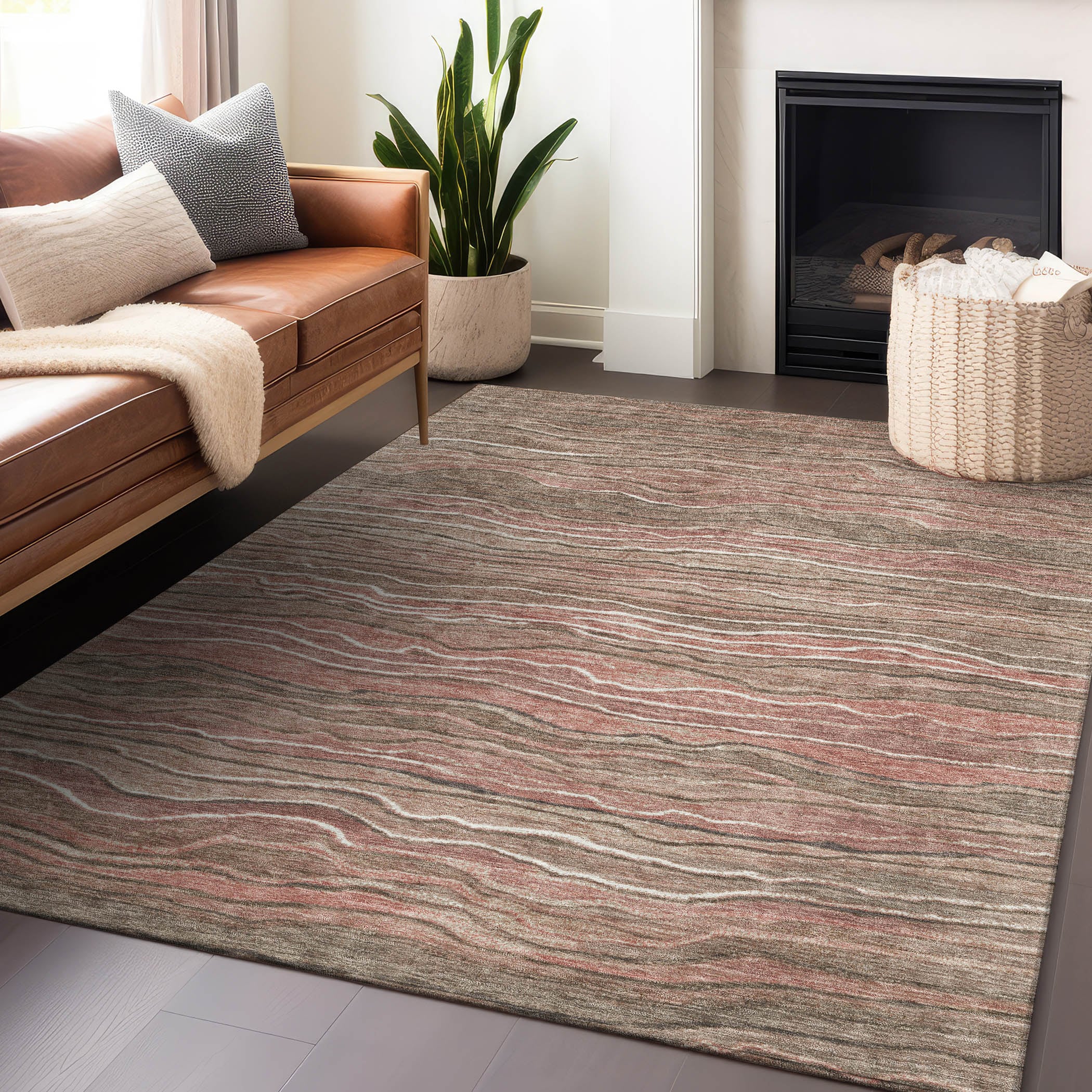 Addison Rugs ACN1704MO3X5 Chantille ACN1704MO 3 x 5 (ft) Loomed Polyester Mocha Rectangular Indoor/Outdoor Machine washable Area rug