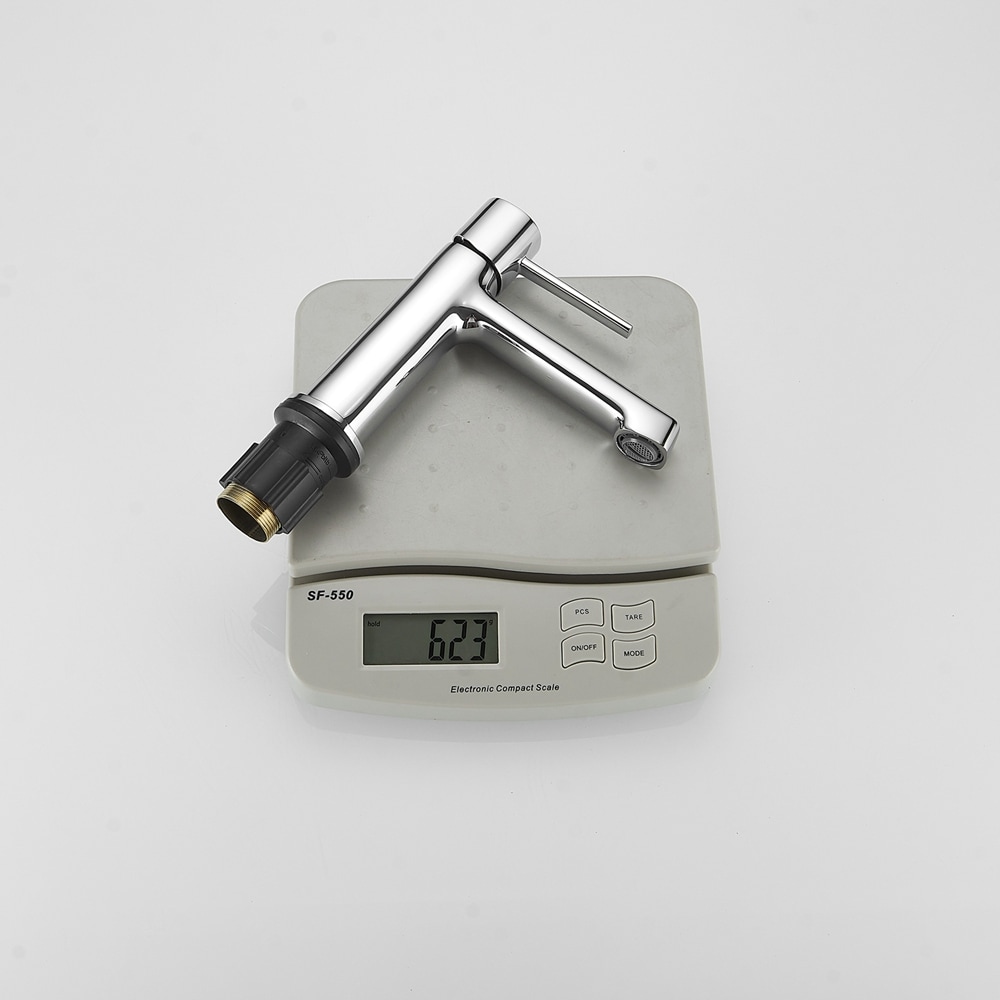 Polished Chrome Single Handle Modern Bathroom Faucet