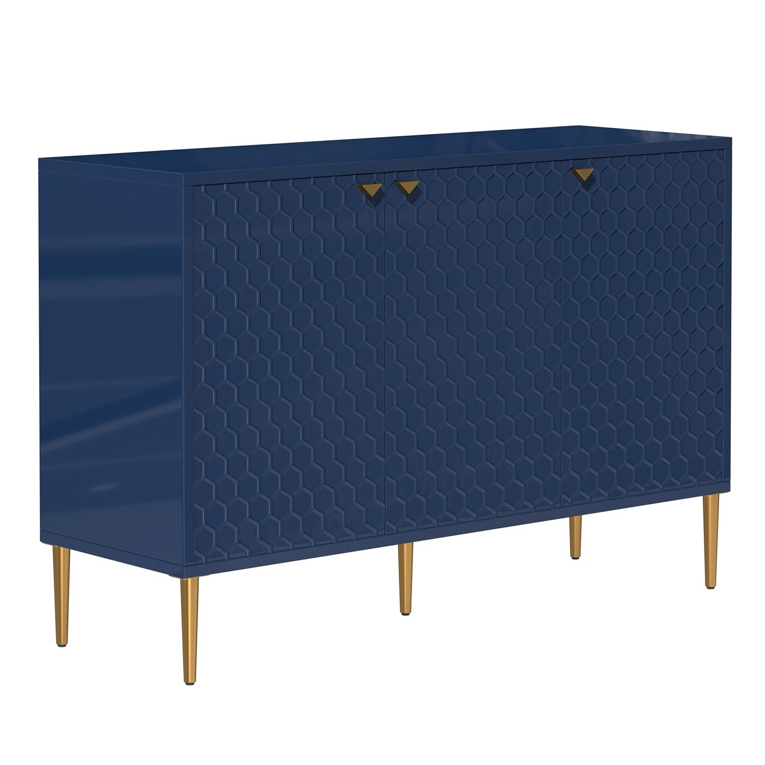Blue Honeycomb Pattern MDF Office Cabinet with Adjustable Shelving