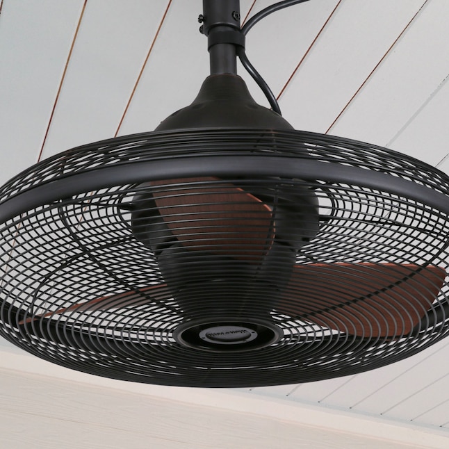 Harbor Breeze Valdosta 20 In Oil Rubbed Bronze Indoor Outdoor Cage Ceiling Fan 3 Blade The Fans Department At Lowes Com
