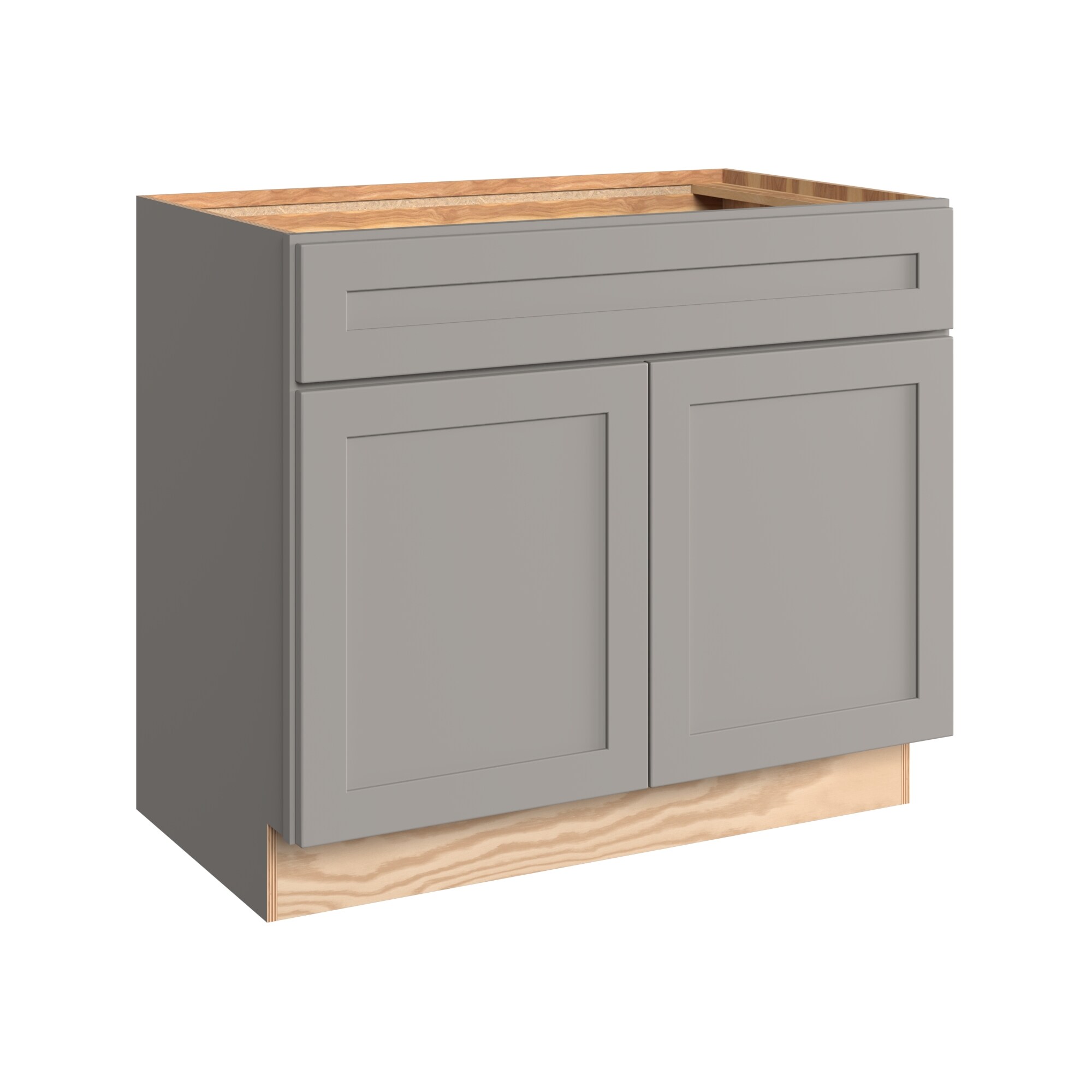 KraftMaid Momentum VSB362131G81 Deveron 36-in Pebble Grey Bathroom Vanity Base Cabinet without Top