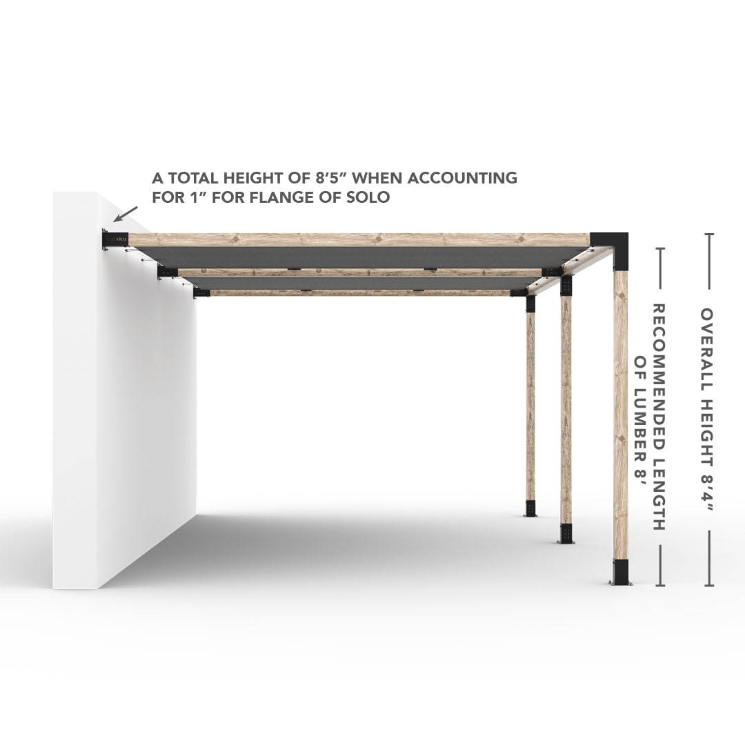 Grid 30, Angled Roof Double Pergola Kit for 4x4 Wood Posts