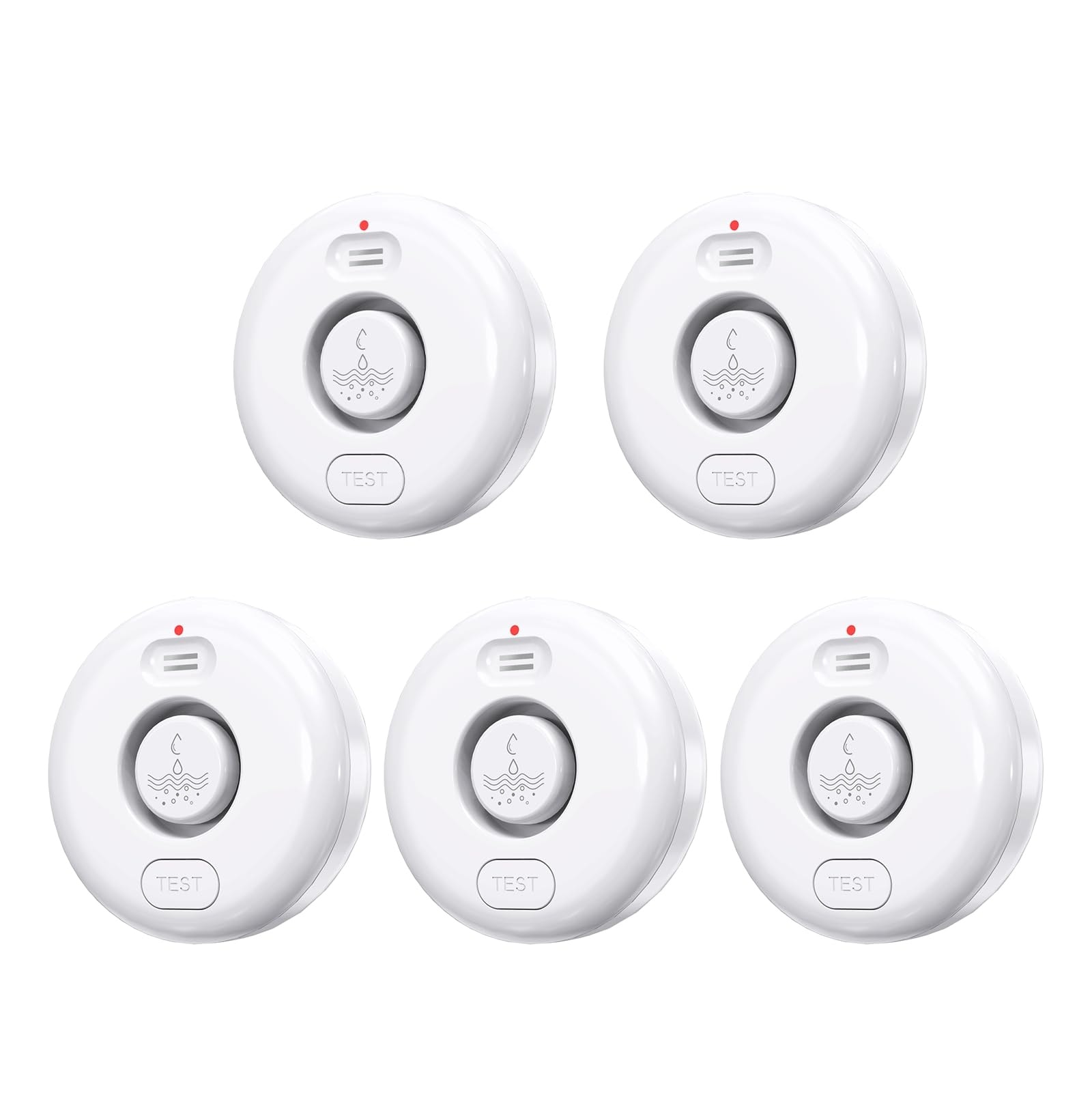 Misopily 5 Pack Water Leak Detector 120dB Loud Alarm IP66 Waterproof Sensor for Home Basement Bathroom Sink Laundry Flood Prevention Easy Install #LMS0409T34
