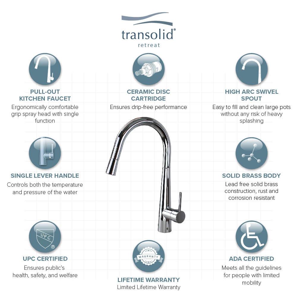 Polished Chrome Single Handle Pull-Out Spray Kitchen Faucet