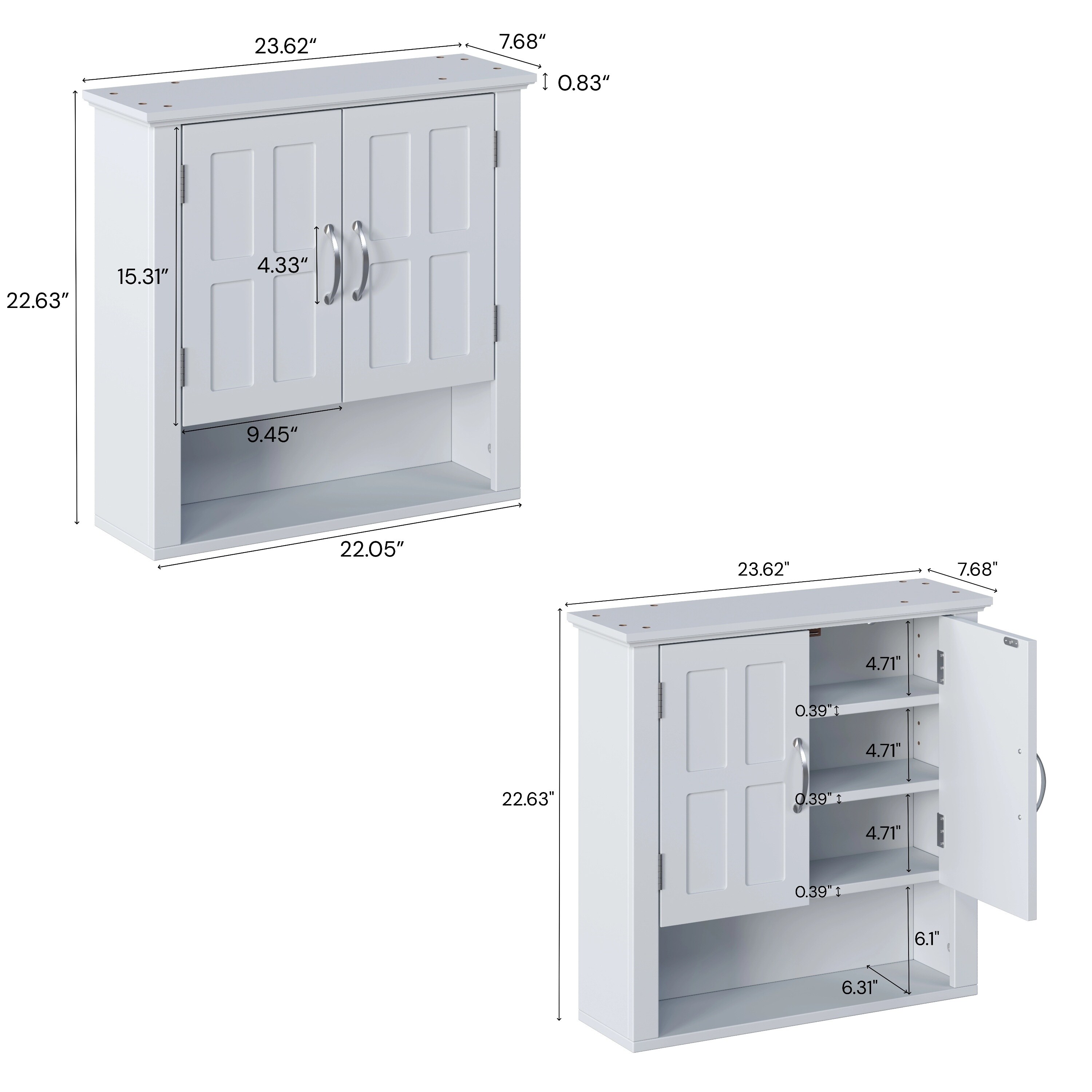Dexmalle N817P375225W Bathroom-Wall-Cabinets - View #3