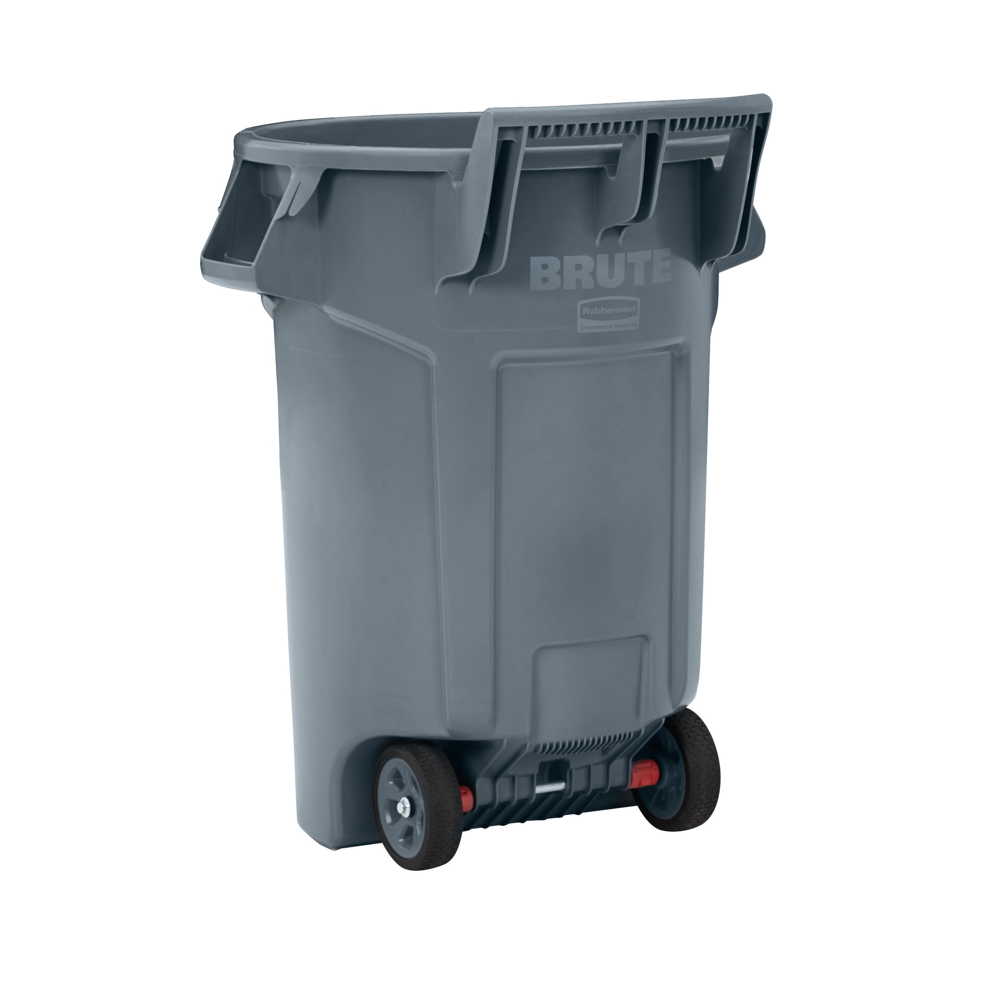 Rubbermaid Commercial Products 50-Gallons Gray Plastic Wheeled Trash Can  with Lid Outdoor in the Trash Cans department at