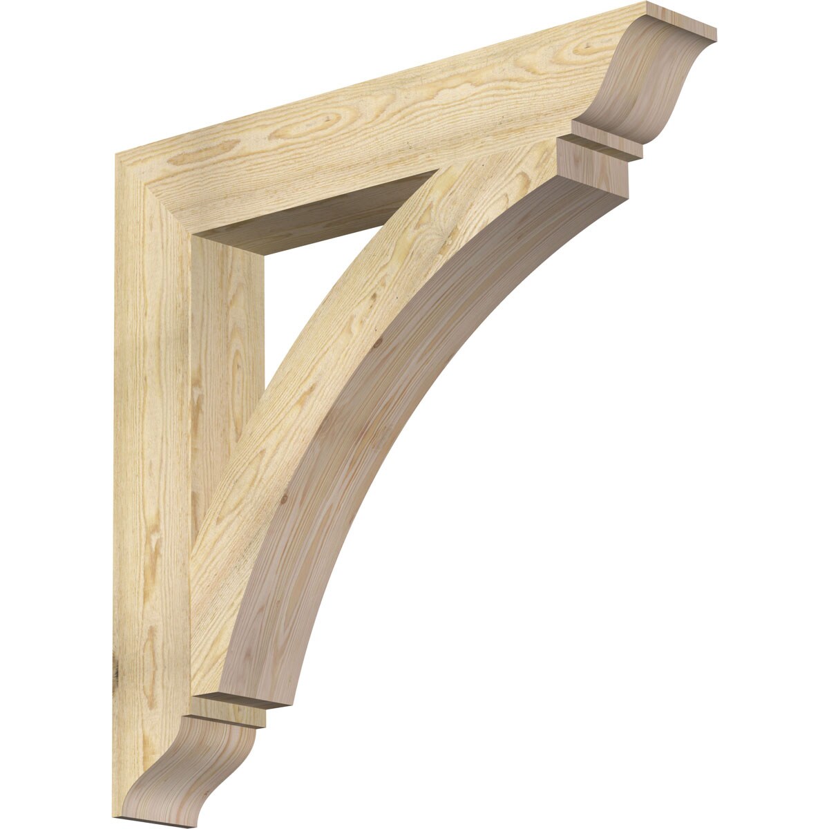 Ekena Millwork BKT06X38X38THR01RDF Thorton traditional rough sawn 6-in x 38-in x 38-in Douglas fir Brown Wood Standard bracket
