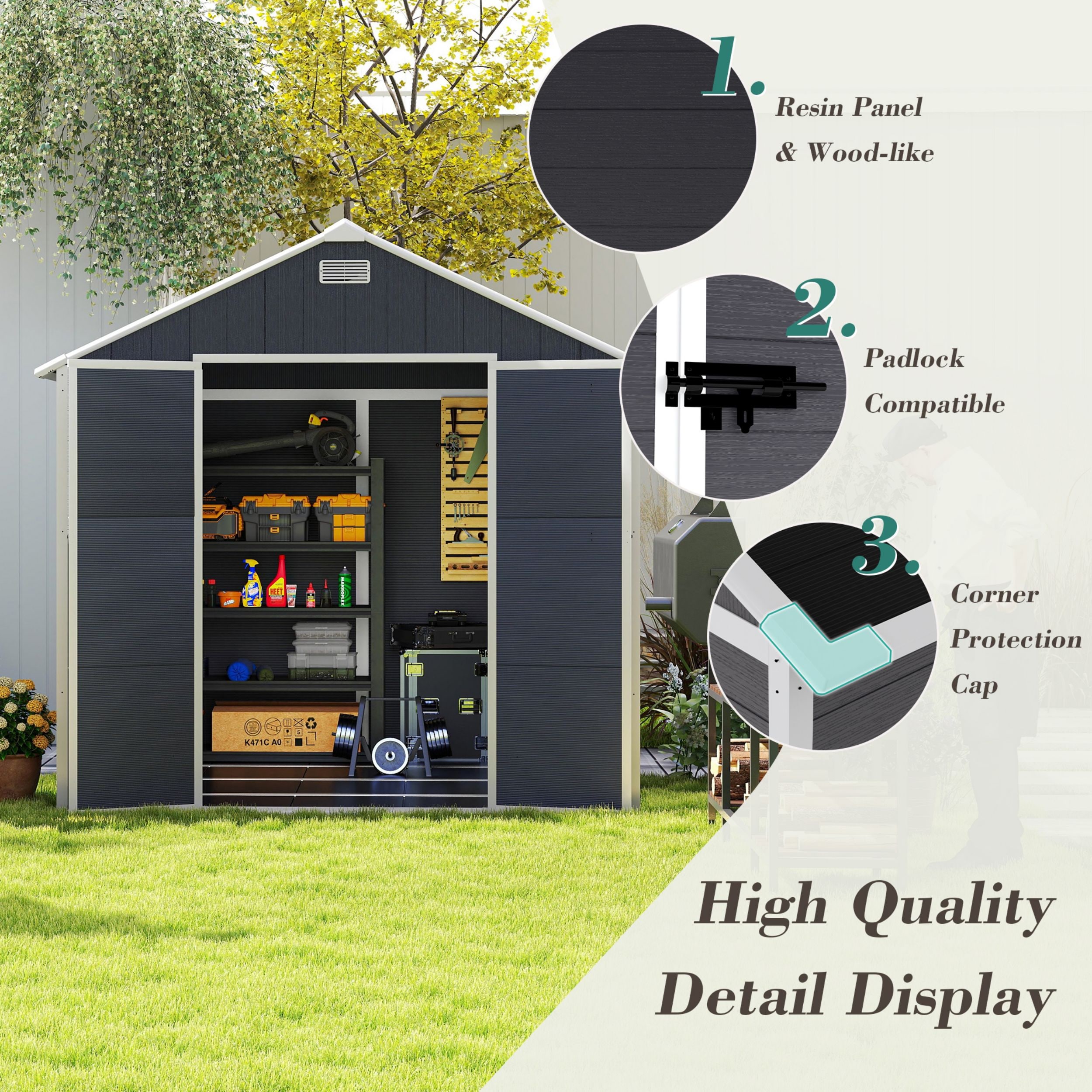 Poinic QURDS-0024S98 Vinyl-Resin-Storage-Buildings - View #4