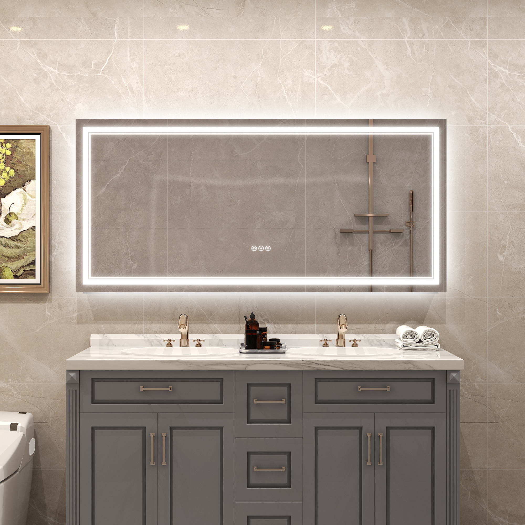 WELLFOR EX-3-6028BL Framed-Bath-Mirrors - View #13