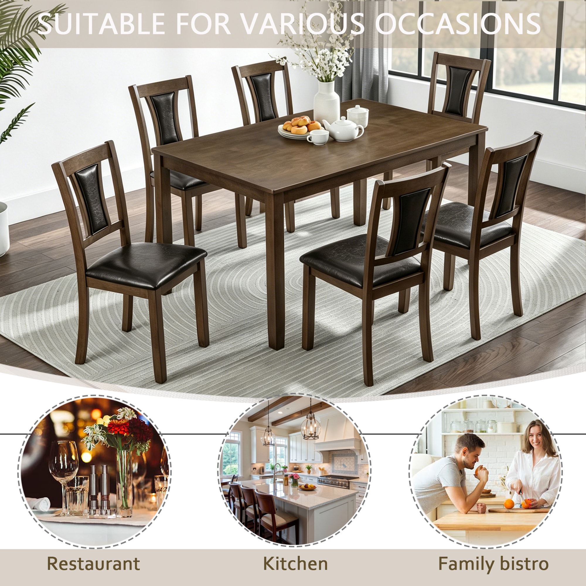 Clihome CL-ST1-BK703RD Dining-Sets - View #3