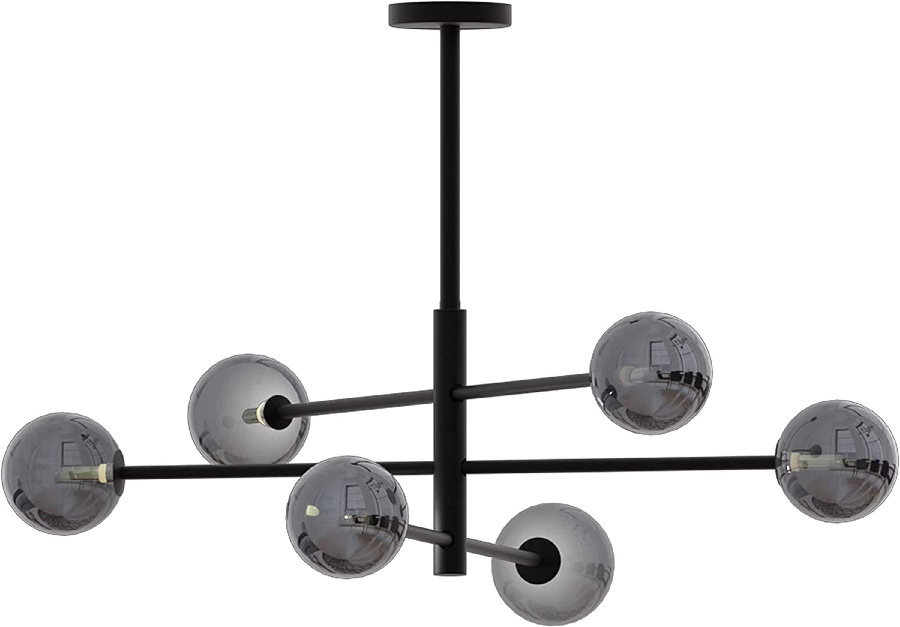 Ambiate LW07281 6 -Light Matte Black Modern/contemporary For Use in Bedrooms, Dining Rooms, Foyers, Kitchens, Living Rooms Chandelier