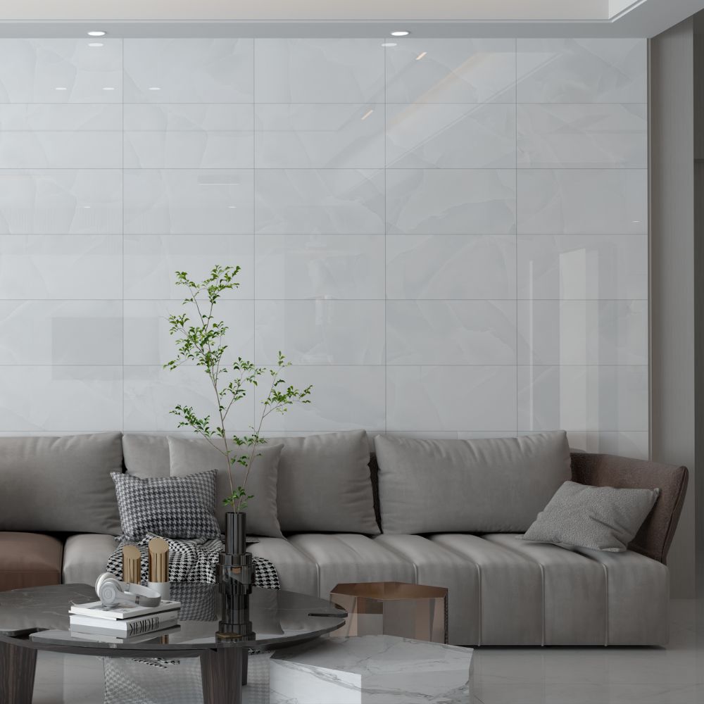 The Tile Life Monarch Onyx 12-in x 24-in Polished Porcelain Marble look Floor and Wall Tile ( 9.69-sq ft / Carton )