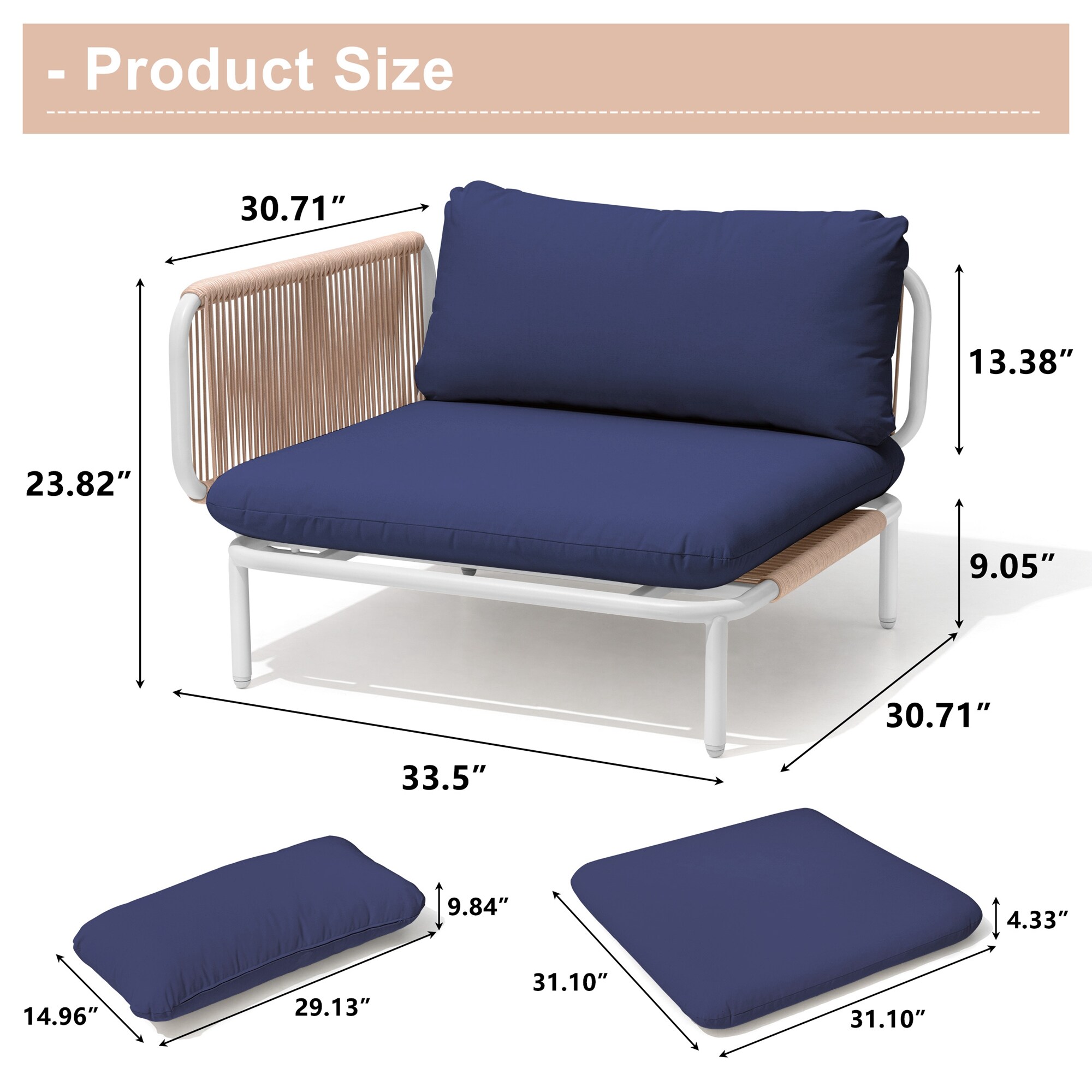Crestlive Products CL-SF005NAV-3 Patio-Sofas-Daybeds - View #2