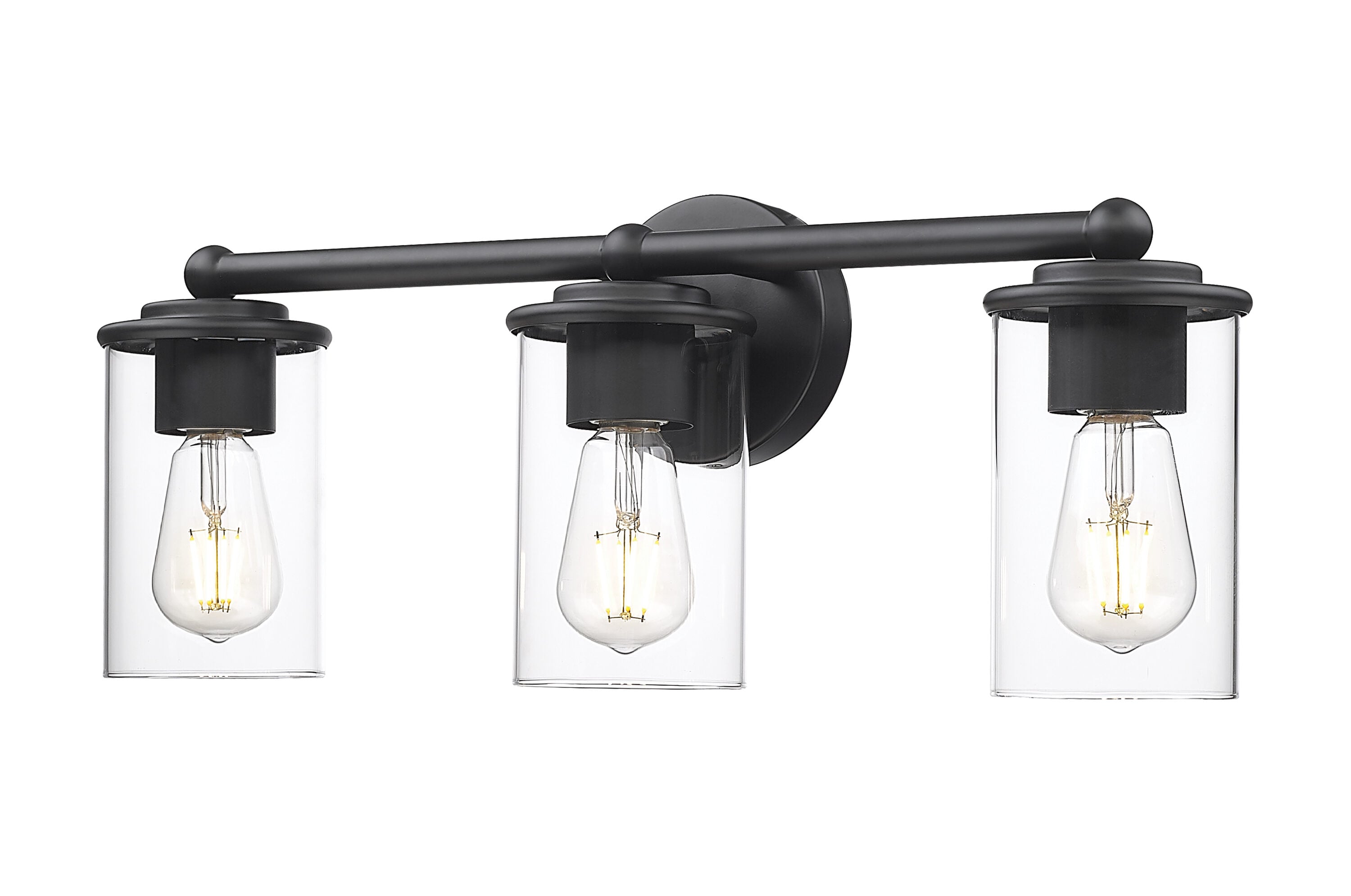 Z-Lite 742-3V-MB Thayer 22.5-in 3 -Light Matte Black Transitional Vanity light