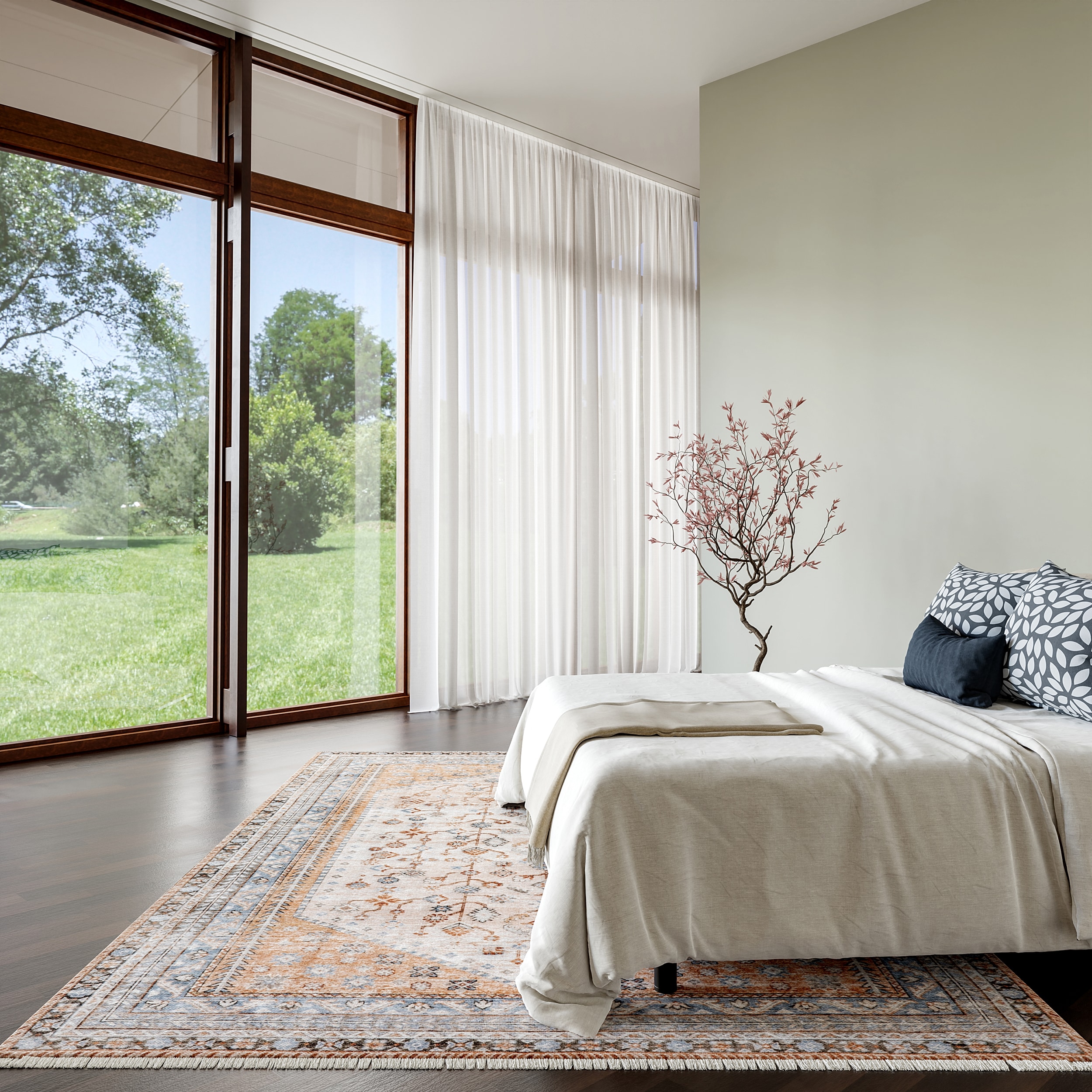 nuLOOM 200RZNB09C-9012 Sunsari Geometric Machine Washable 9ft. x 12ft. Peach Area Rug