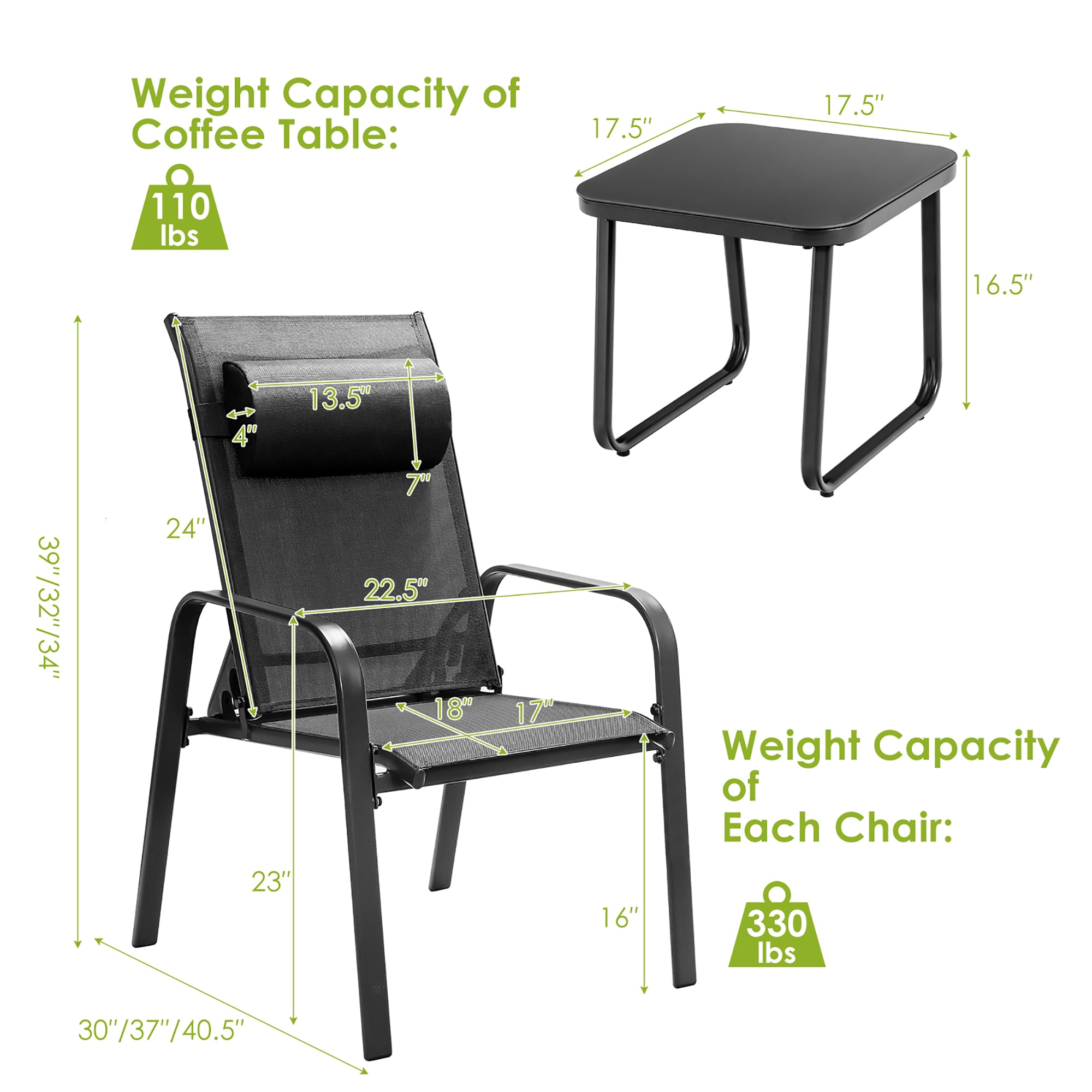 Costway NP10222BK Patio-Conversation-Sets - View #2