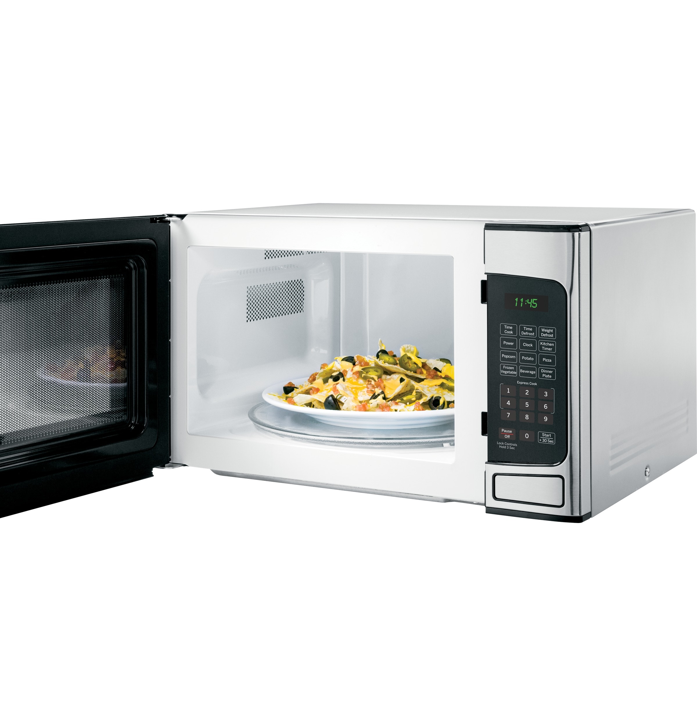 GE 1.1-cu ft 950-Watt Countertop Microwave (Stainless Steel) in the  Countertop Microwaves department at