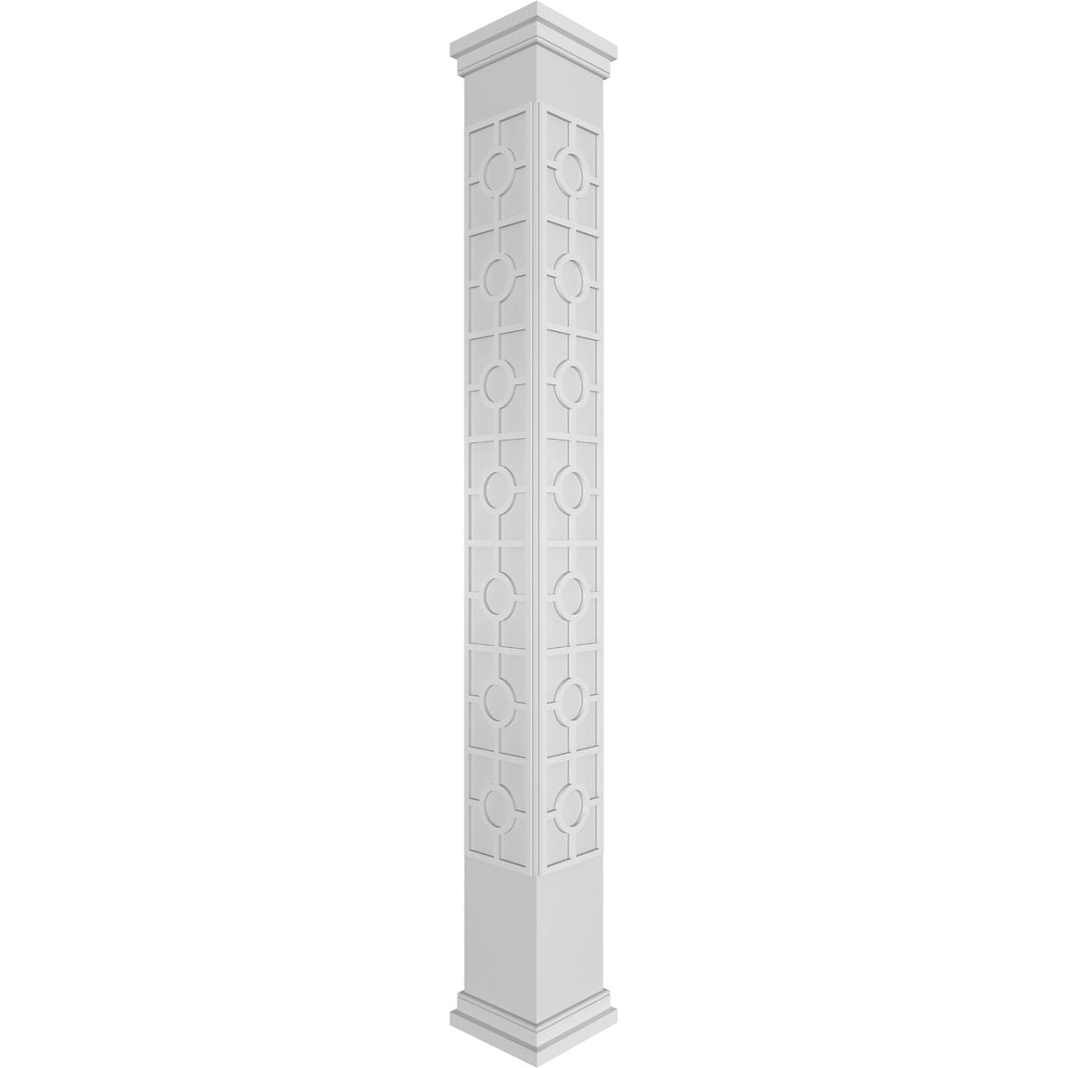 Ekena Millwork CC0809ENKORPRPR Koroluck Fretwork 8-Inches L x 9-Feet Unfinished PVC Column Wrap