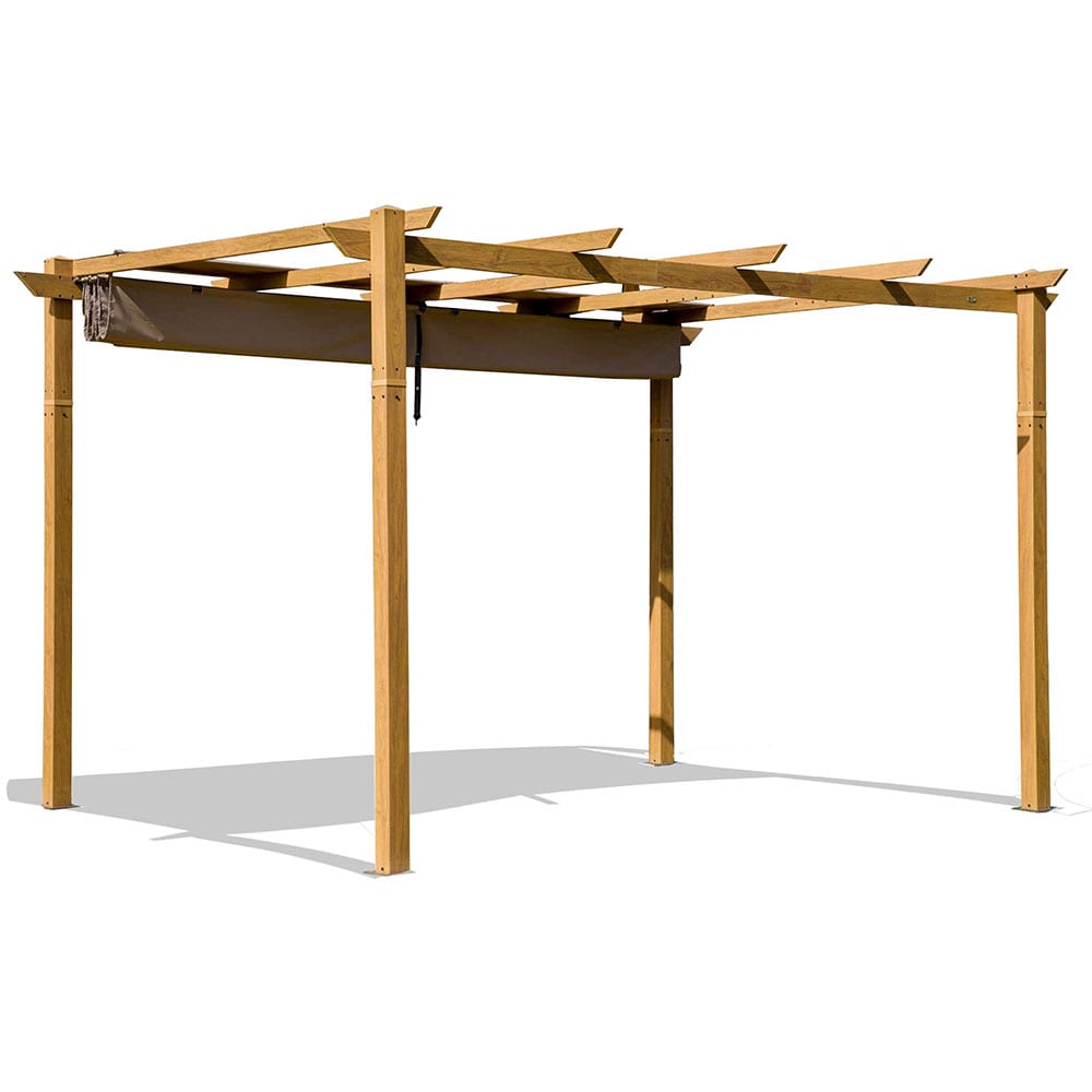 Sunrinx 13-ft x 10-ft Rectangular Wood-looking Standard Canopy in the ...