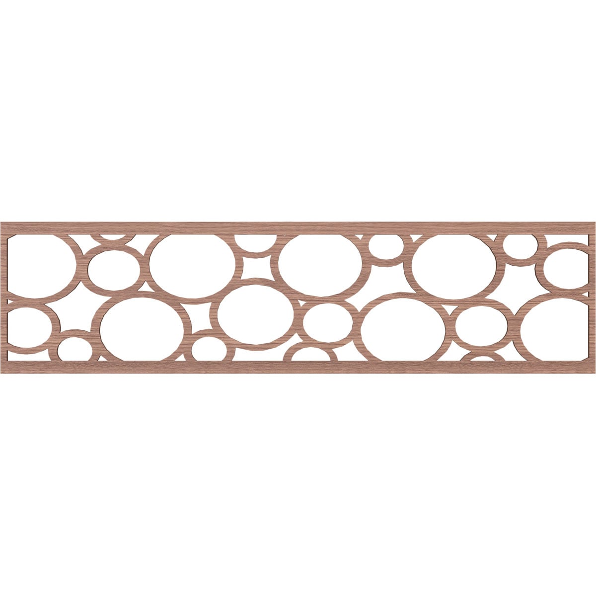Ekena Millwork MLDA12X47HEMWA Hemingway Fretwork Flat Trim 13-in x 3.92-ft Walnut Brown Unfinished 2157509 Pierced Wall Panel Moulding