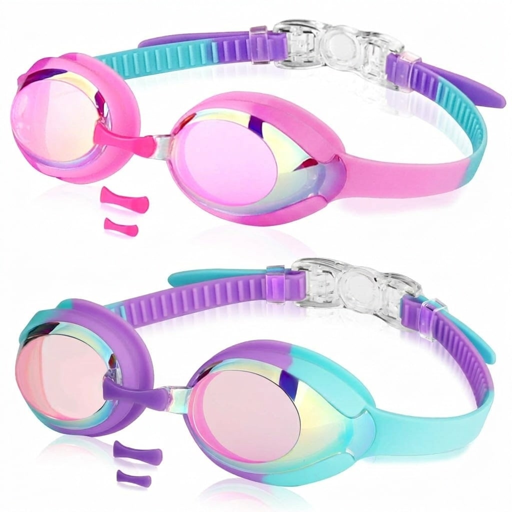 ITOPFOX Kids Swim Goggles Ages 3 to 12 Anti Fog UV Protection Clear ...