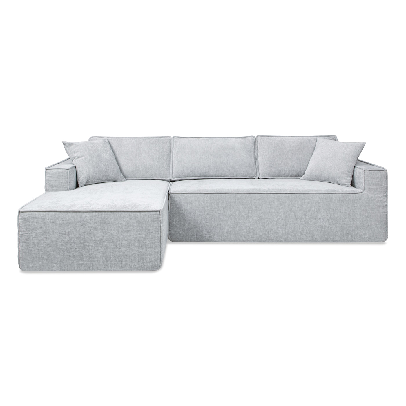 Jennifer Taylor Home LXVG-L-66550 Brenley 110.5-Inches Midcentury Lunar Gray Chenille 4 -seater Sectional