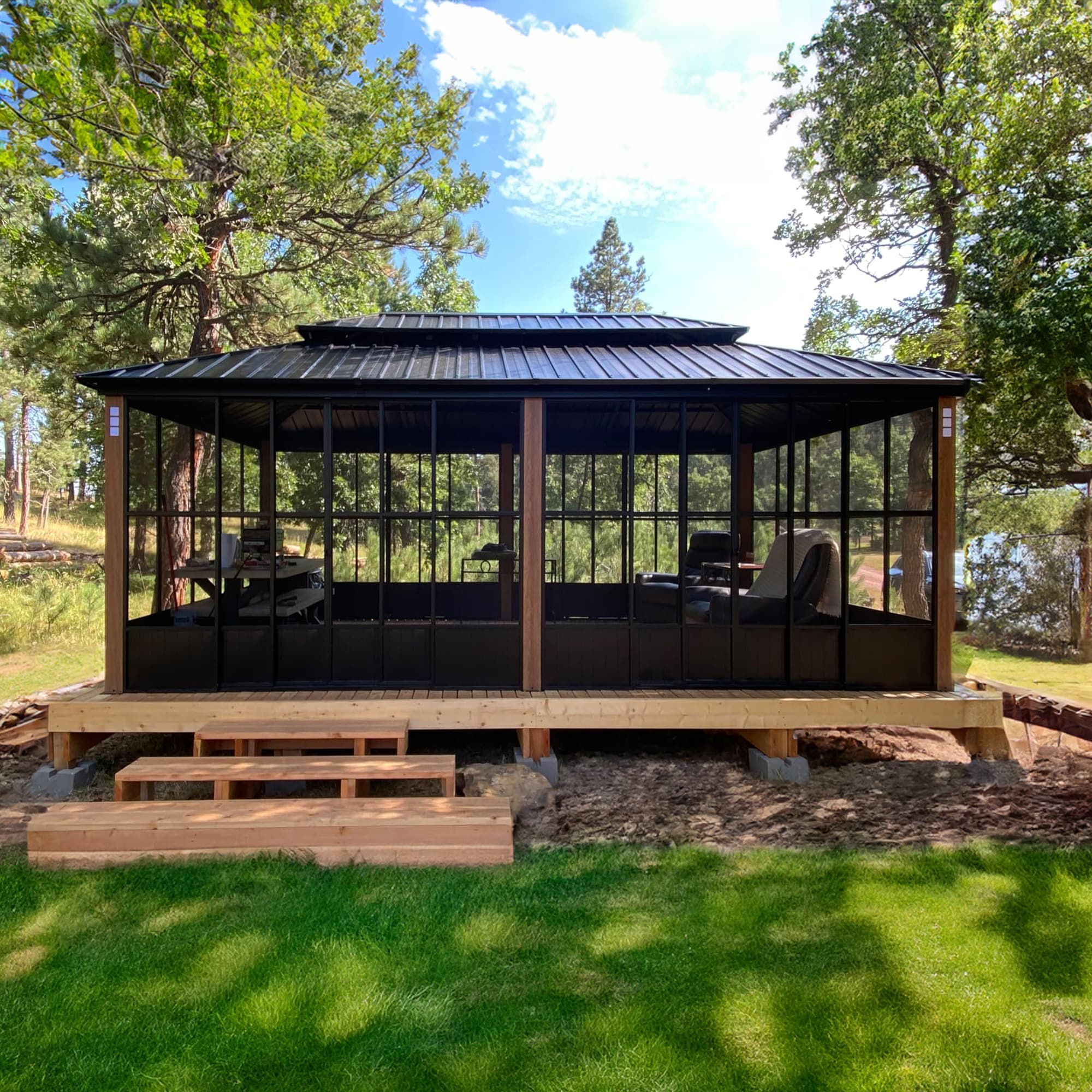 PURPLE LEAF LS06SRW1220 Wood-Resin-Gazebos - View #3