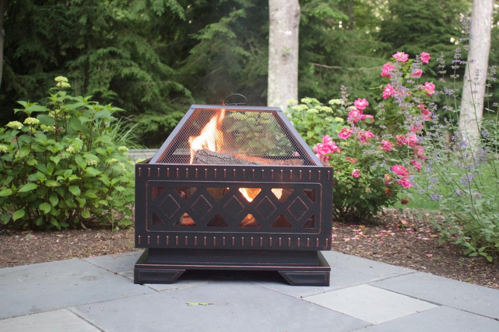 Global Outdoors 25-in W Brushed Bronze Steel Wood-Burning Fire Pit in the Wood-Burning Fire Pits department at Lowes.com