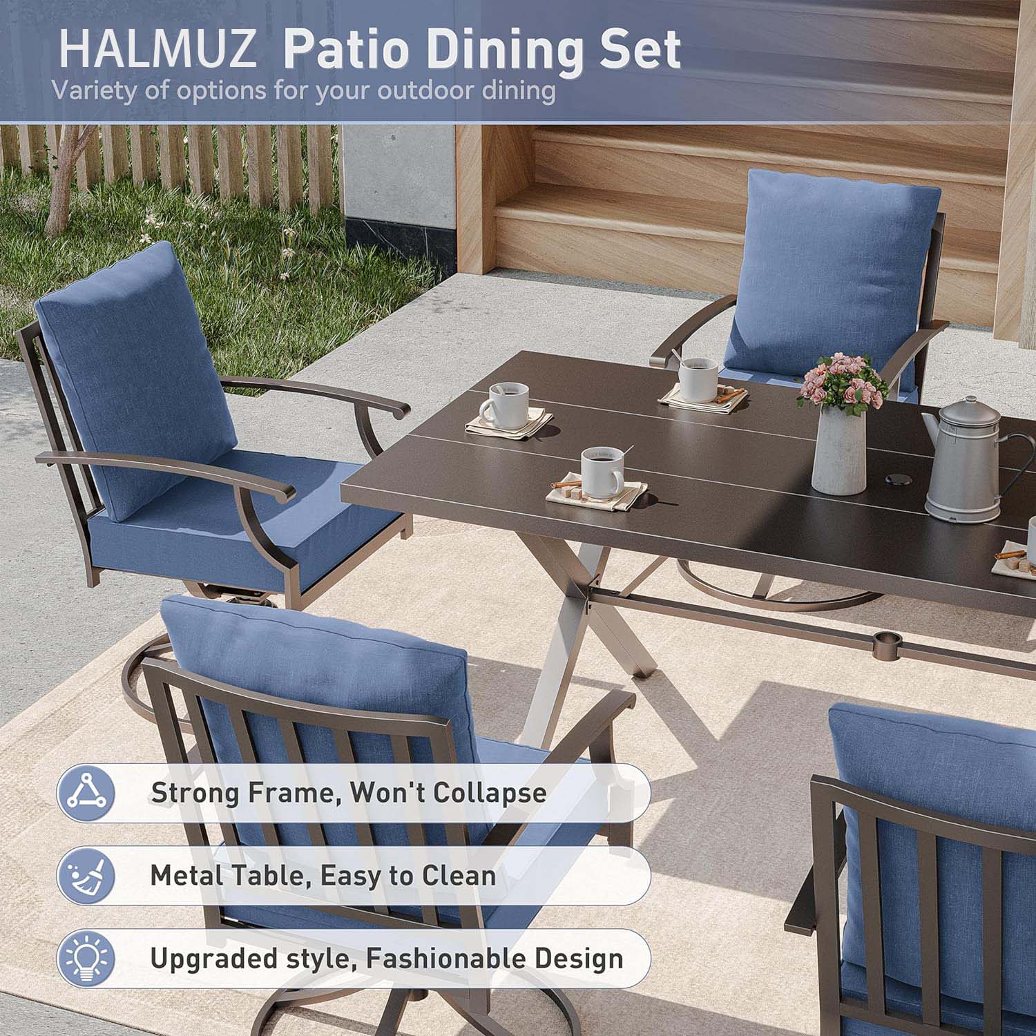 ALAULM LS-6&2DM-NAVY Patio-Dining-Sets - View #6