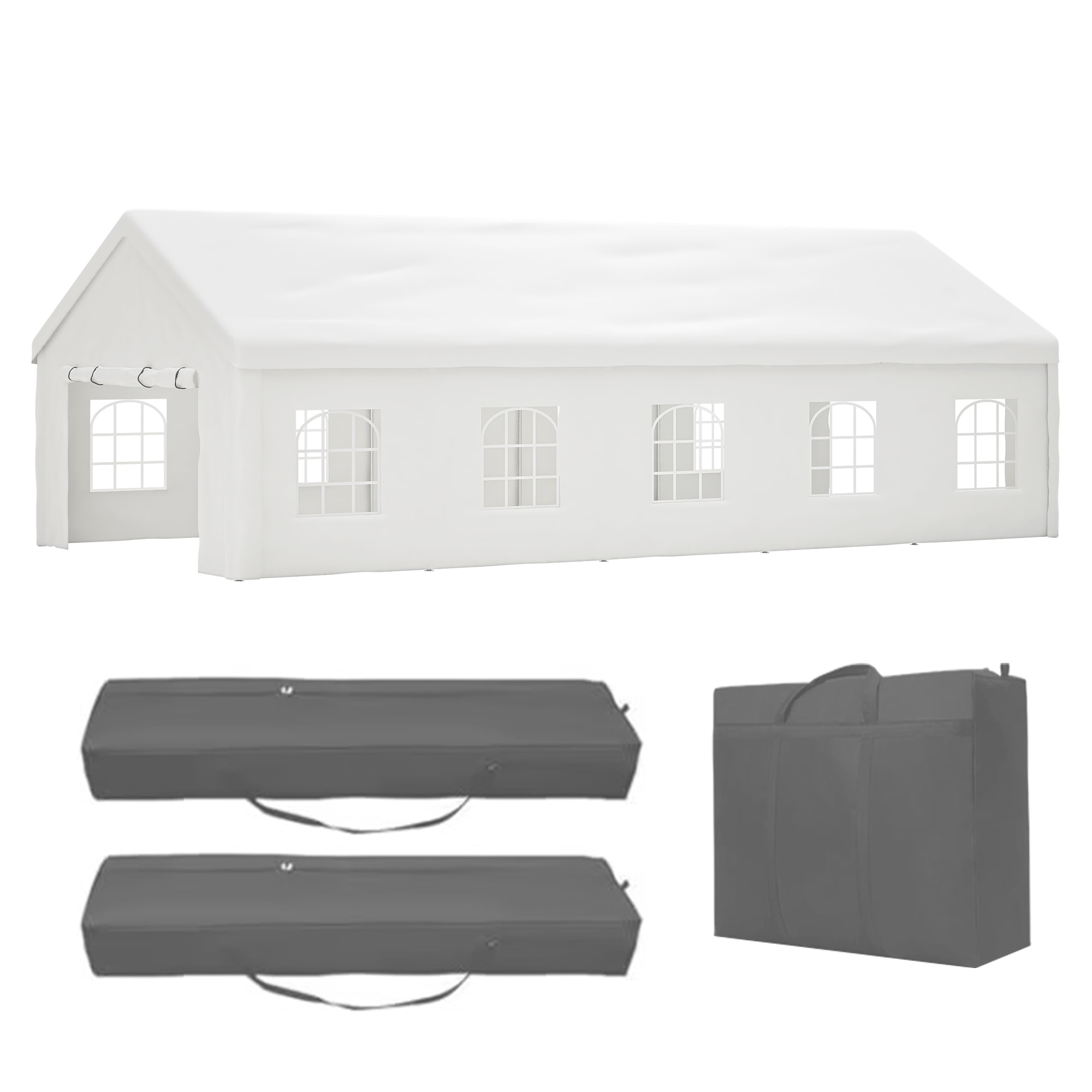 Kahomvis 32-ft x 16-ft Rectangle White Party canopy