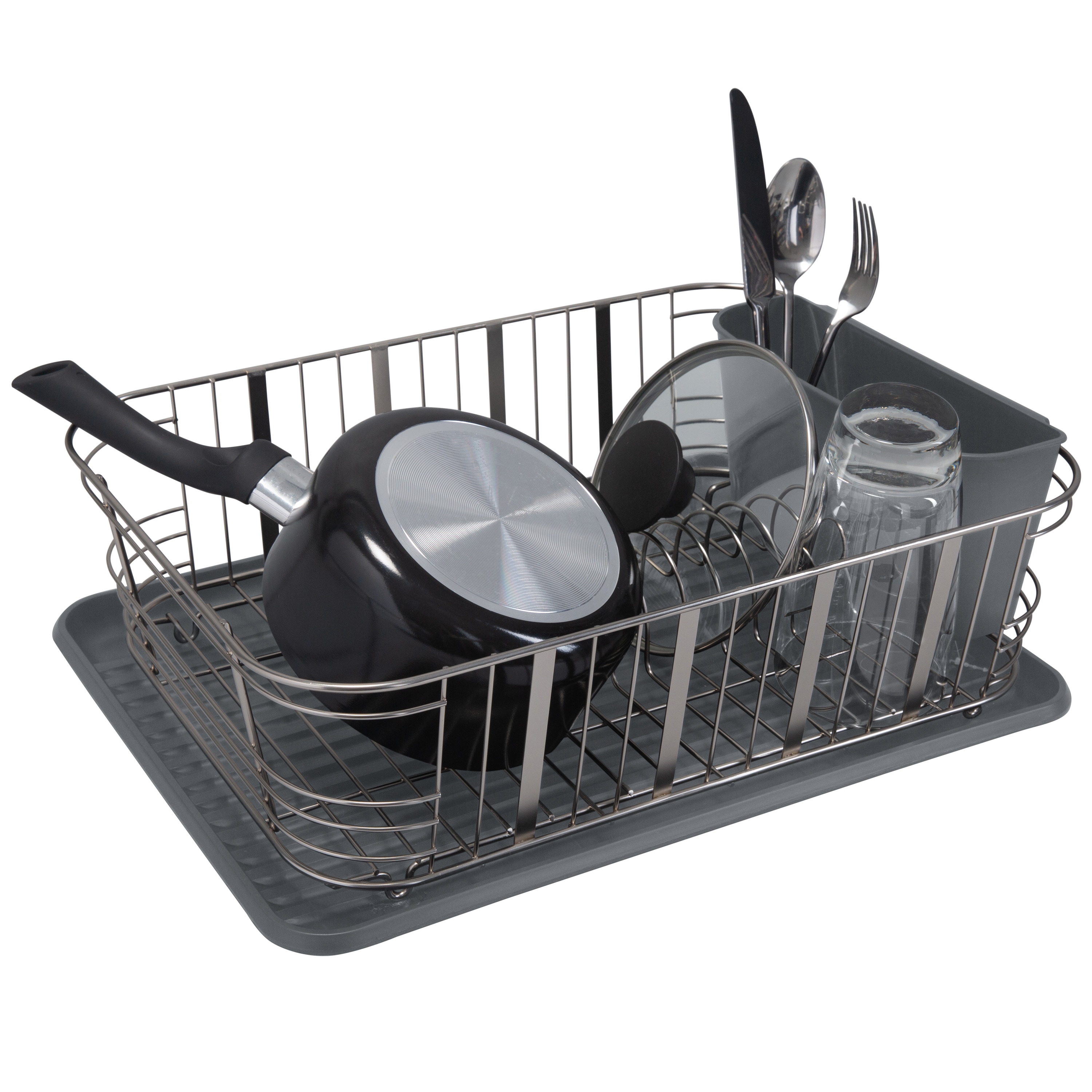 Laura Ashley 13.58-in W x 17.52-in L x 5.31-in H Metal Dish Rack in the Dish  Racks & Trays department at