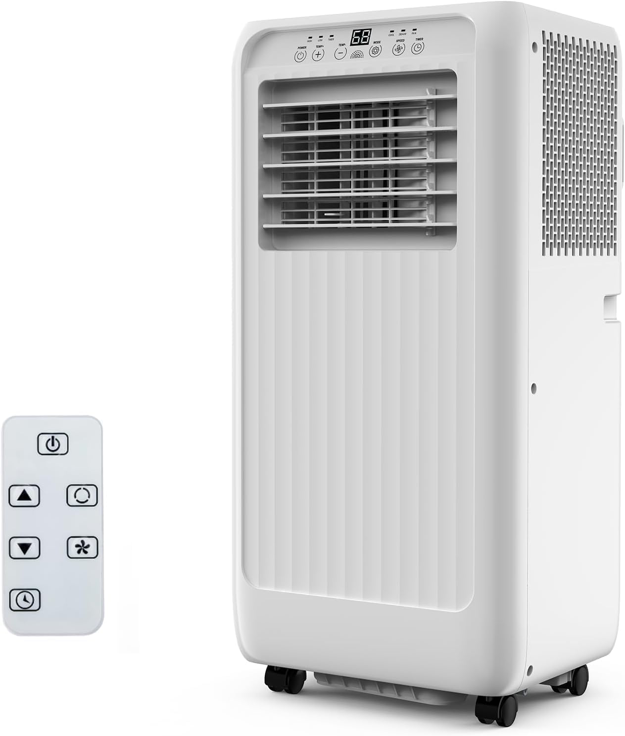 IdealHouse White 10000 BTU 3-In-1 Portable Air Conditioner With Remote 24H Timer Sleep Mode Cooling Fan Dehumidifier Covers 450 Sq Ft For Home Kitchen Office Use