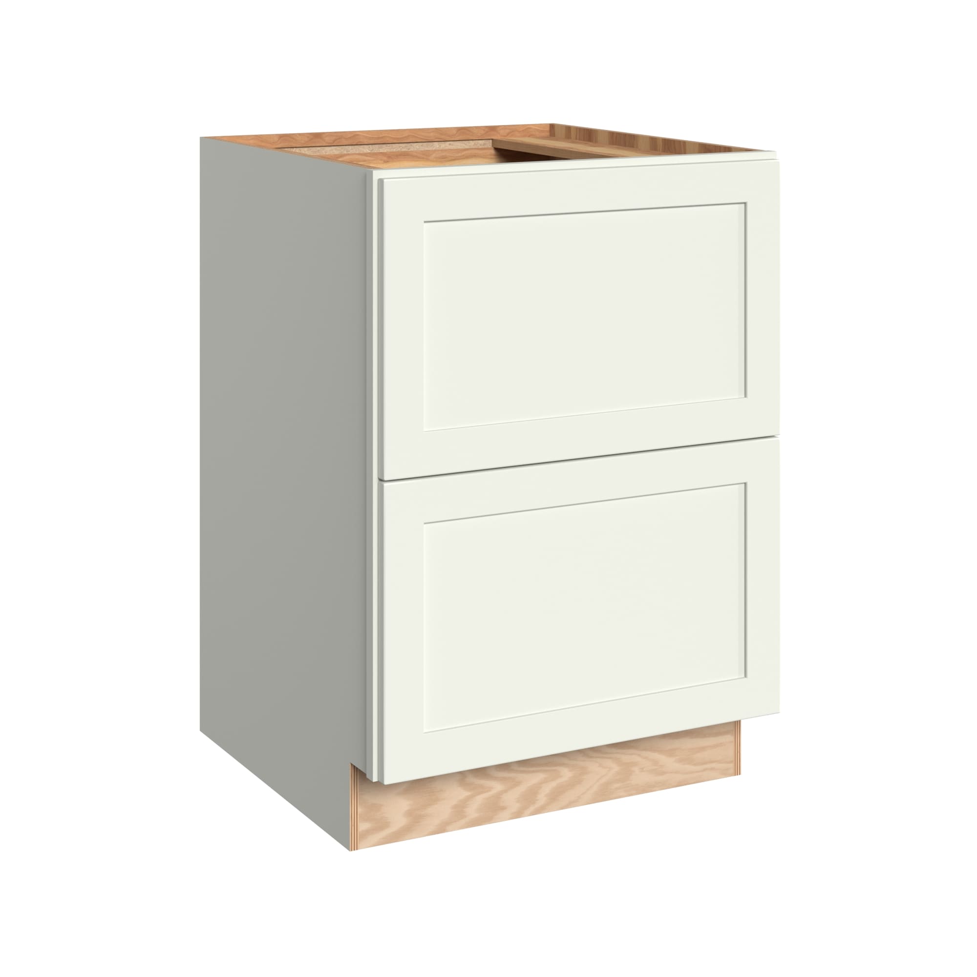 KraftMaid Momentum BPPS24.2G71 Deveron 24-in W x 34.5-in H x 24-in D Dove White 2 -Drawers Drawer Base Fully assembled Plywood Cabinet Recessed Panel Shaker